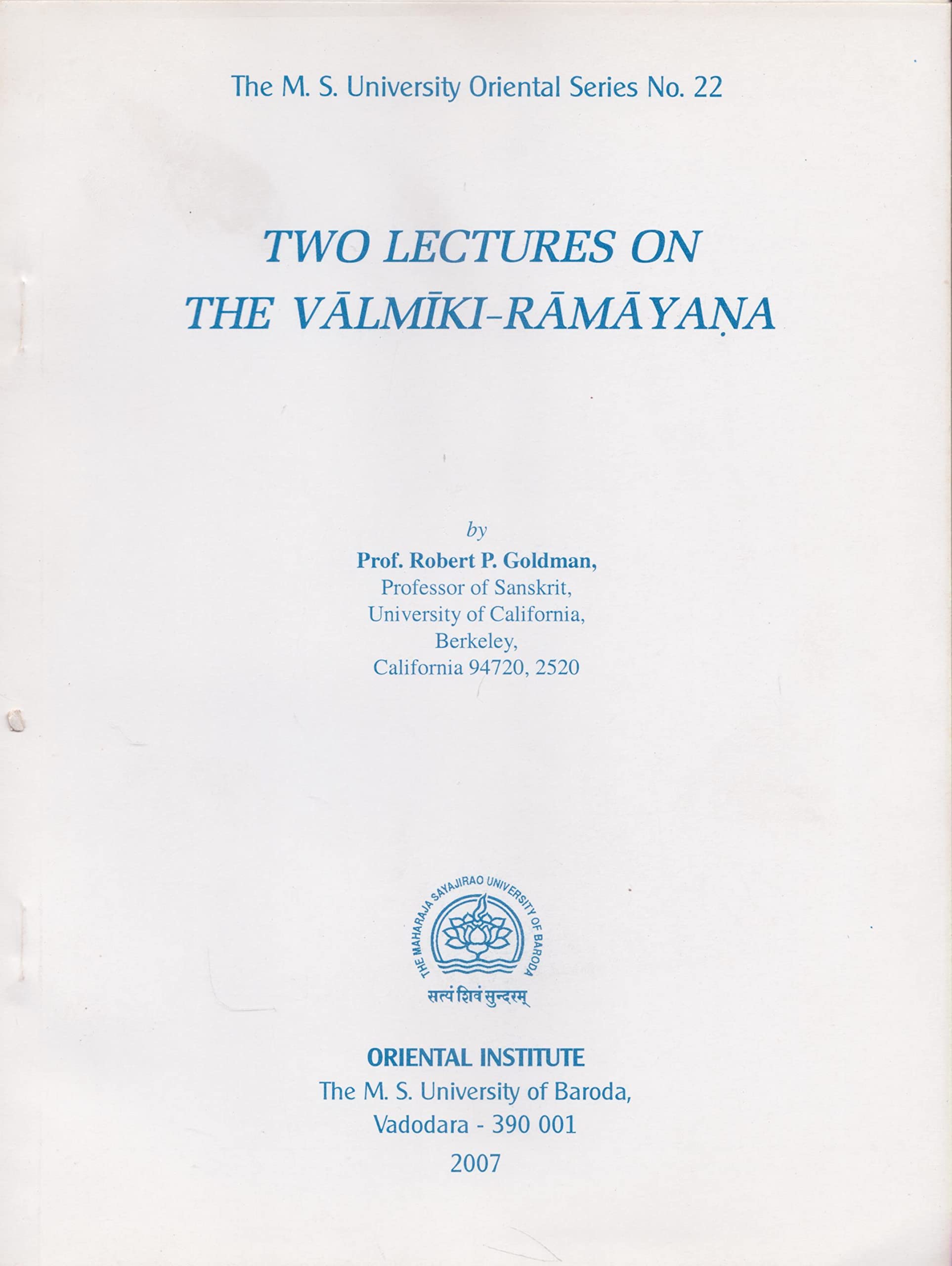 Two Lectures On The ValmikiRamayana