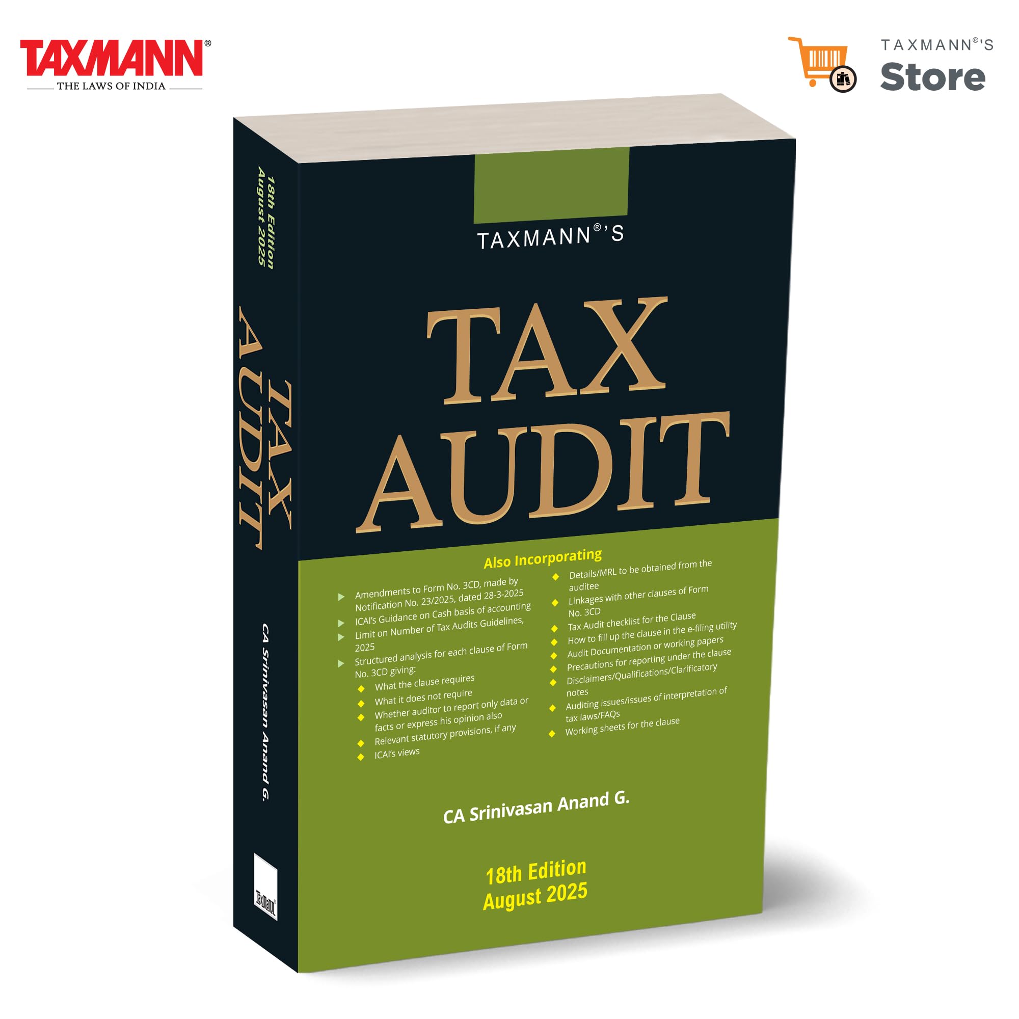 Taxmanns Tax Audit  Updated | Clausewise Guide to Section 44AB & Form 3CDOffering Practical Checklists | Compliance Tools |