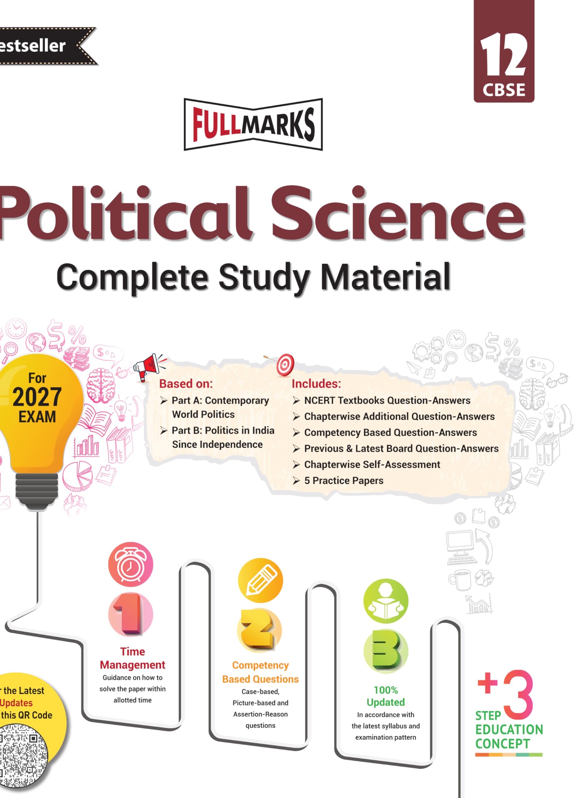 Full Marks Political Science Complete Study Material Class 12 | Based on Part A: Contemporary World Politics, Part B: Politics i