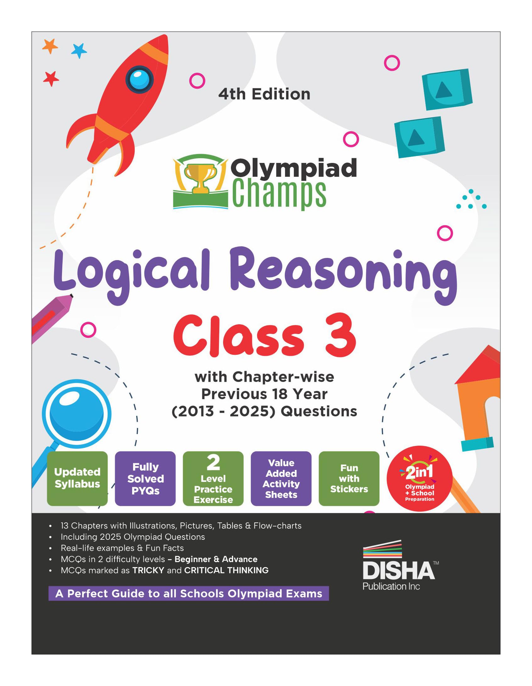 Disha Olympiad Champs Logical Reasoning Class 3 With ChapterWise Previous 8 Year (2018  2025) Questions 4Th Edition | 2026  2