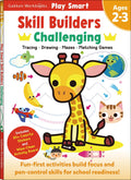 Play Smart Skill Builders: Challenging  Age 23: PreK Activity Workbook : Learn essential first skills: Tracing, Maze, Shapes,