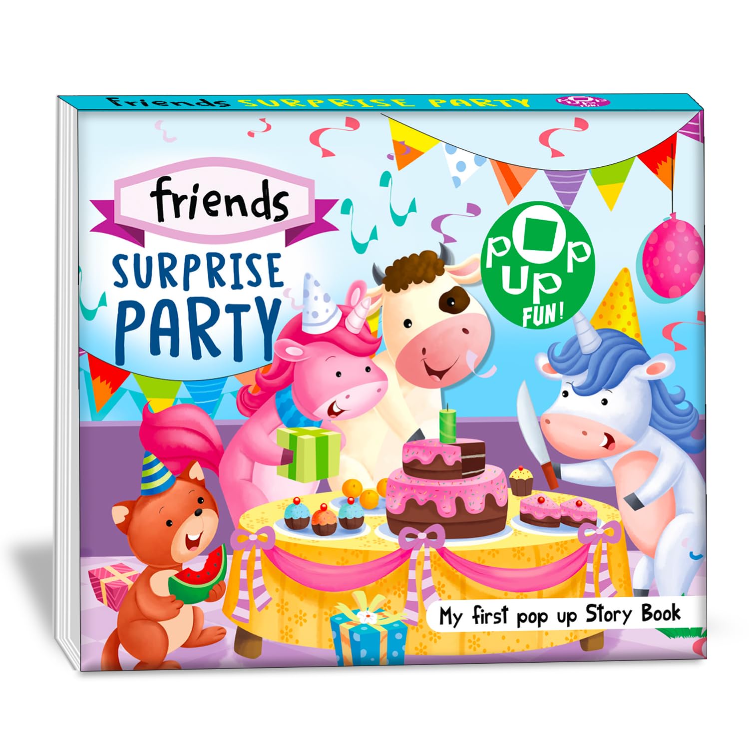 Hello Friend Books Pop Up Fun! My First Pop Up Story Book: Animal Friends Surprise Party Pop Up Stories for Kids: Friends Surpr