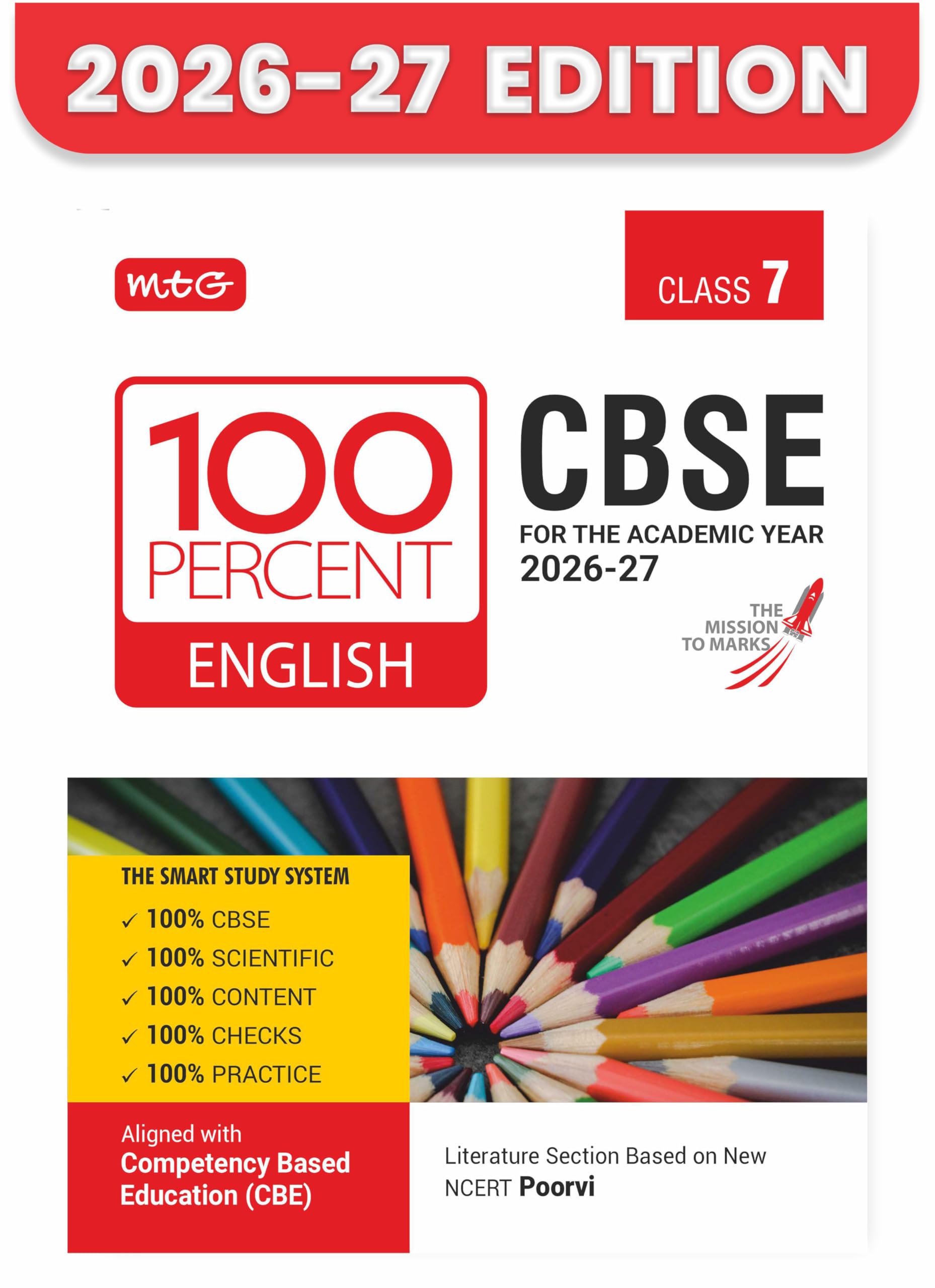 MTG 100 Percent NCERT & CBSE English Language & Literature Class 7 For 202627 Exam | As Per Revised NCERT Textbooks Syllabus | 