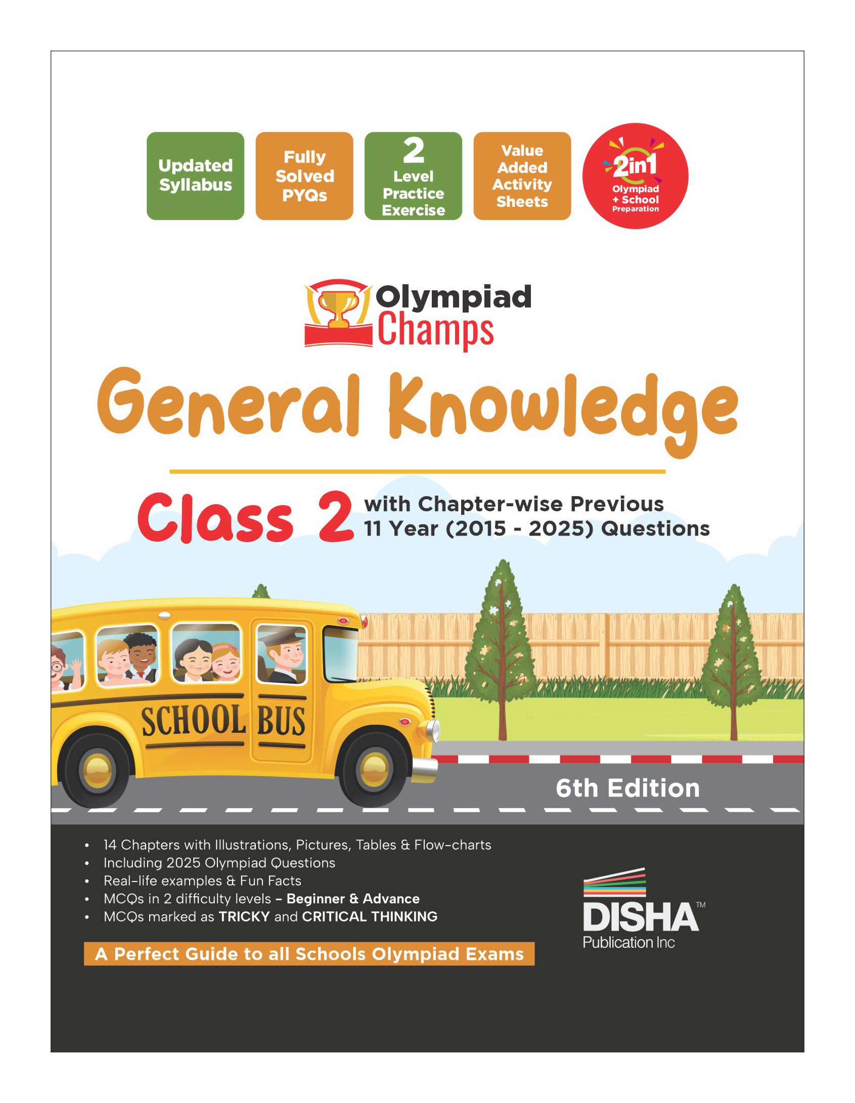 Disha Olympiad Champs General Knowledge Class 2 With ChapterWise Previous 11 Year (2015  2025) Questions 5Th Edition | Complet