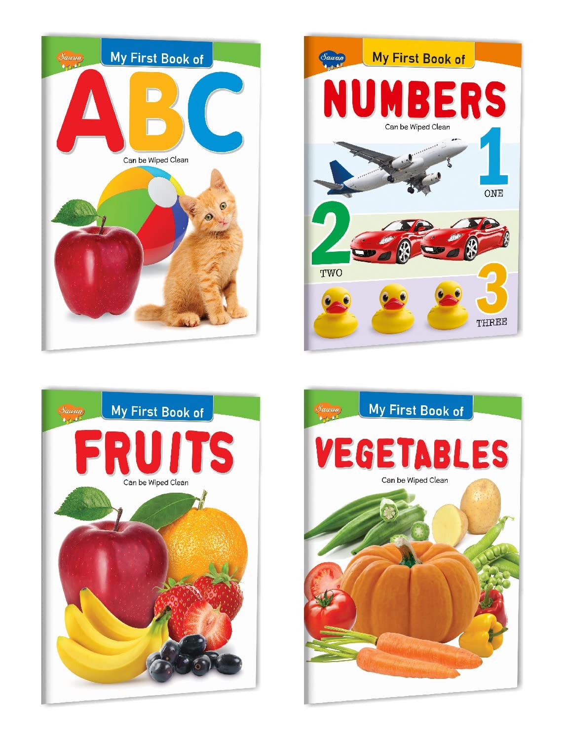 My First Book Of  Abc, Numbers, Fruits, Vegetables | Pack Of 4 Books
