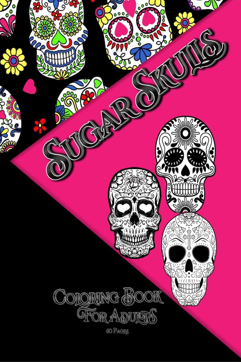 Sugar Skull Coloring Book For Adult : Day of the Dead Sugar Skull Different Amazing Detailed Sugar Skull Designs for Adults Rela