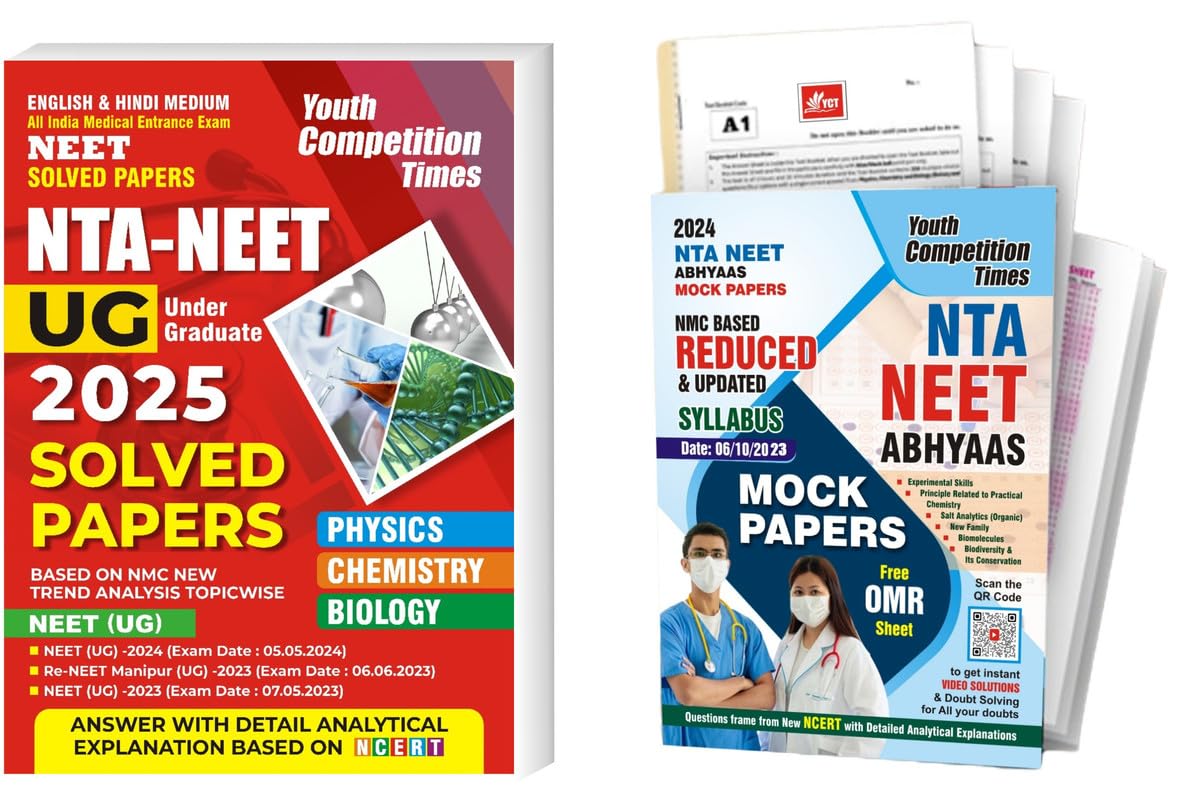 YCT English & Hindi Medium NTA NEET UG Solved Papers 2024, neet abhyaas 2024
