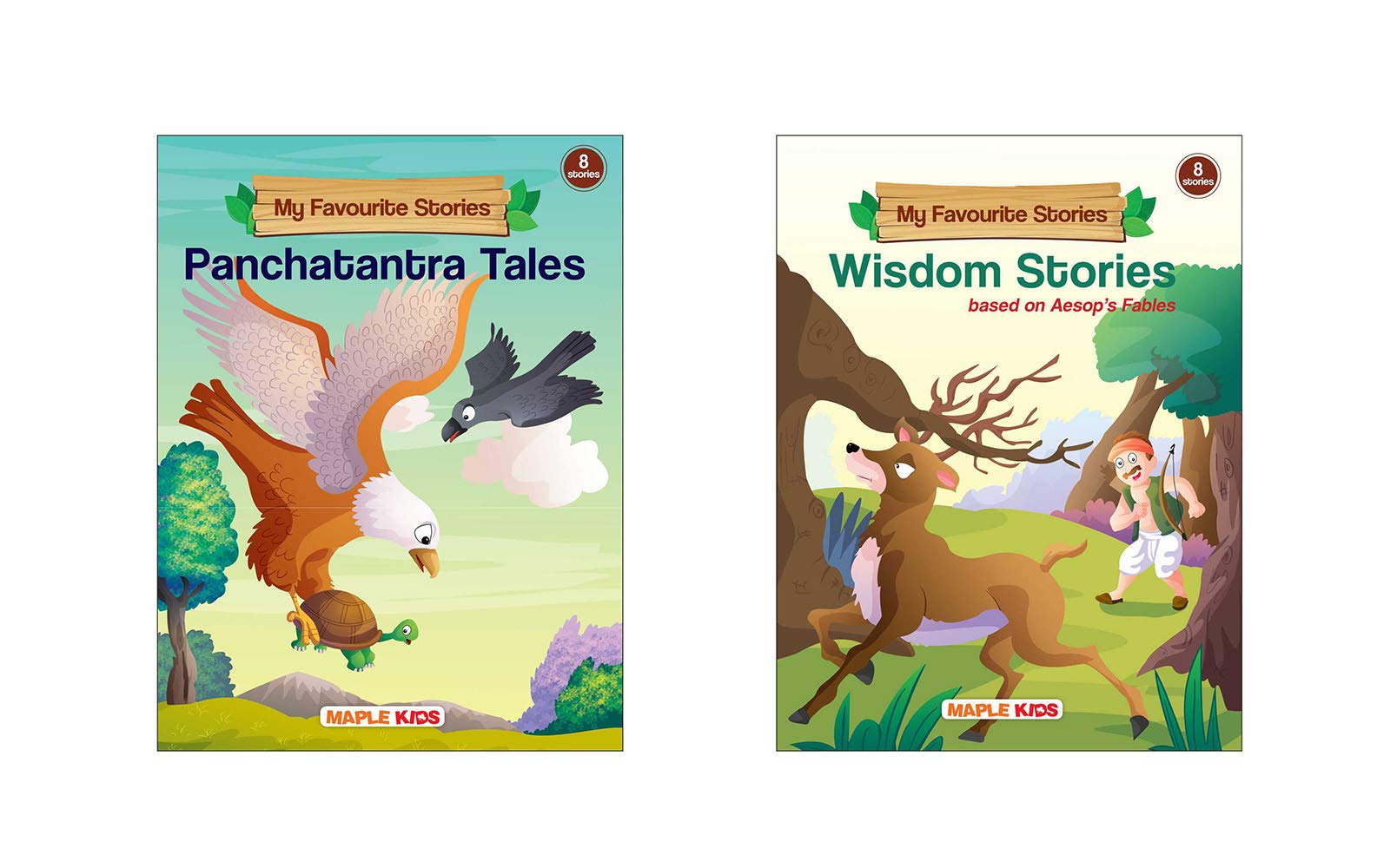 My Favourite Stories (Set Of 2 Books With Colourful Pictures) Story Books For Kids  Panchatantra Tales, Wisdom Stories