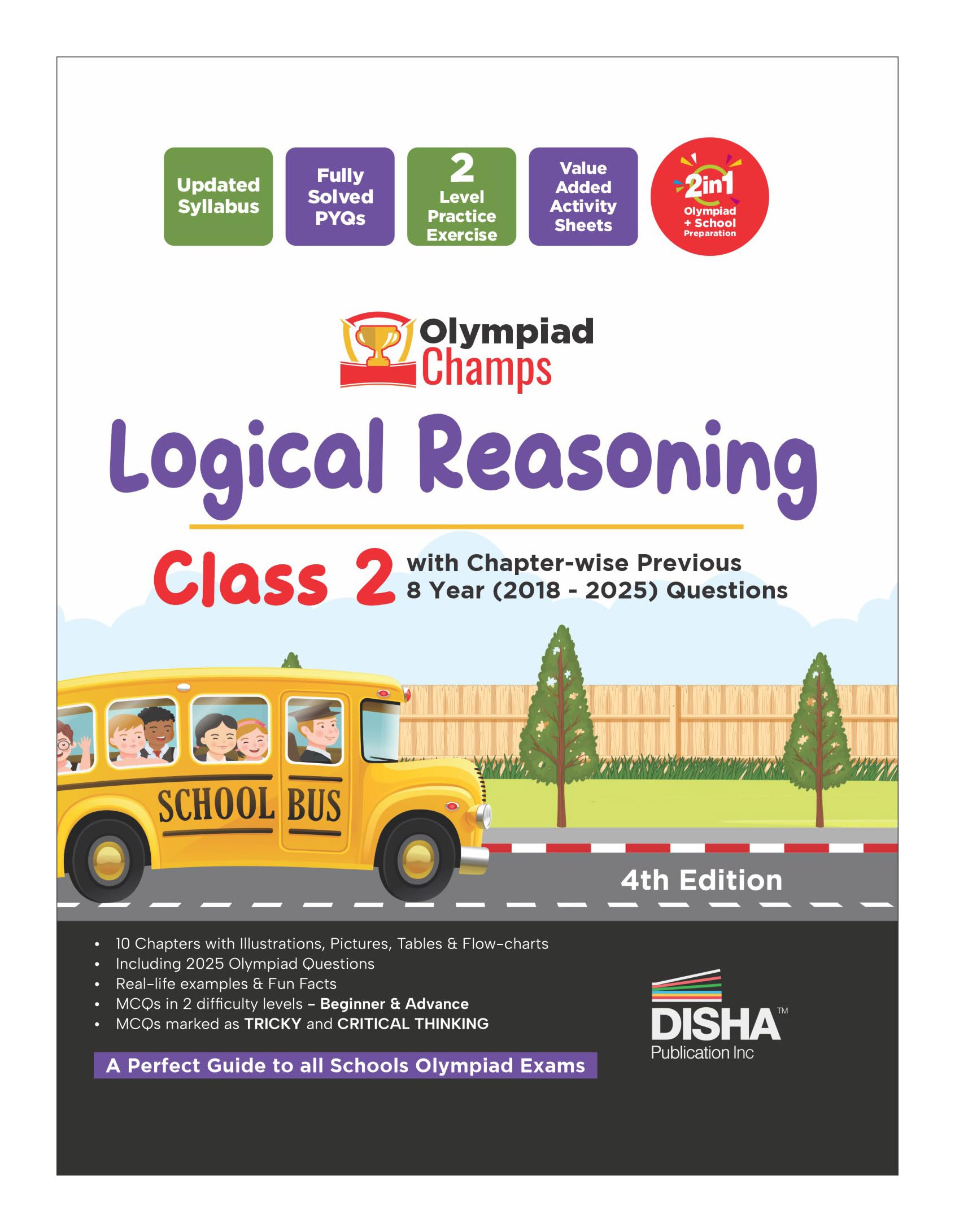Disha Olympiad Champs Logical Reasoning Class 2 With ChapterWise Previous 8 Year (2018  2025) Questions 4Th Edition | Complete