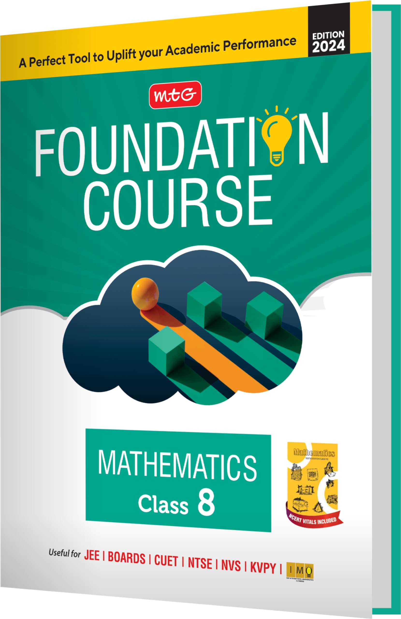 MTG Foundation Course Class 8 Mathematics Book For IIT JEE, IMO Olympiad, NTSE, NVS, KVPY & Boards Exam | Based on NCERT Latest 
