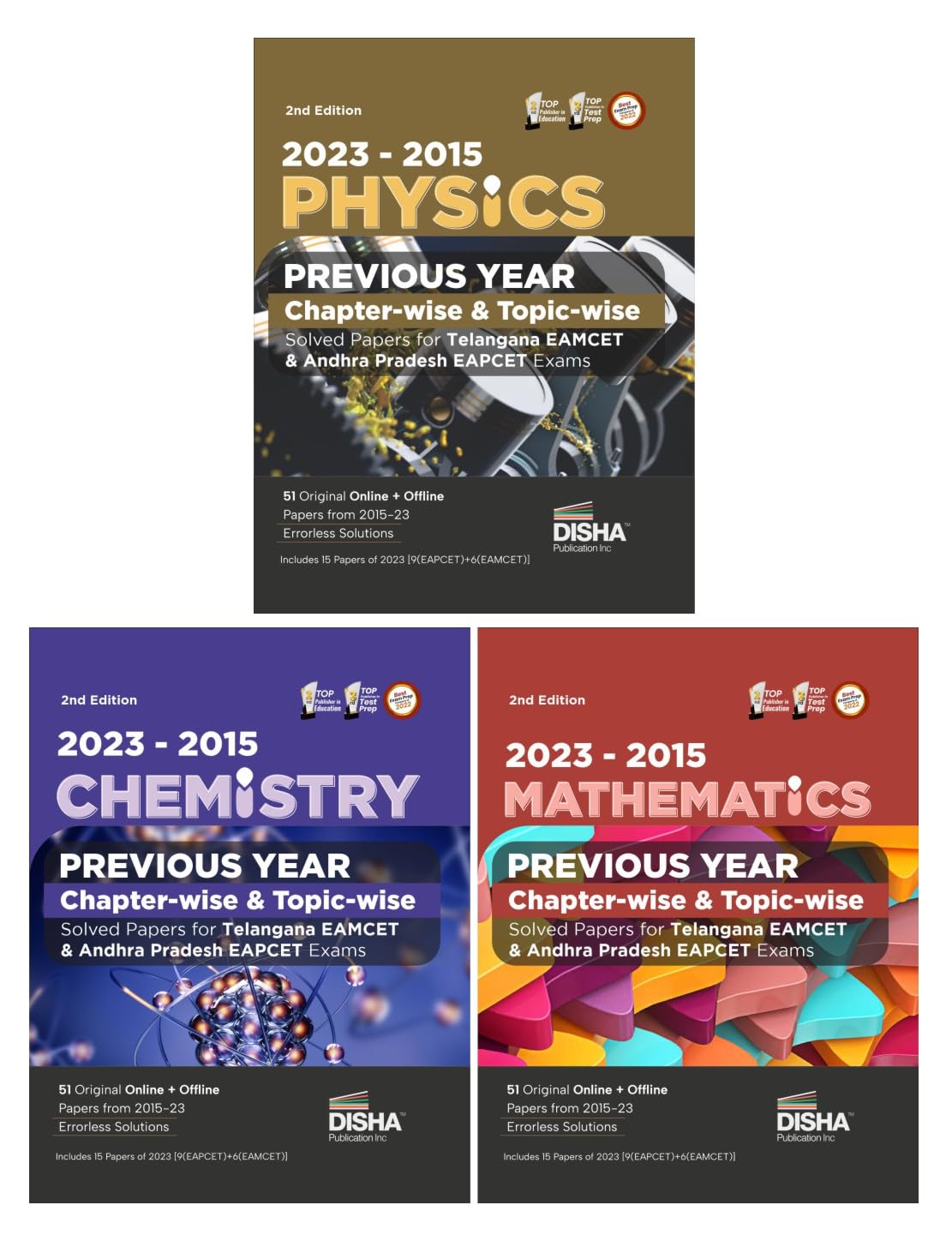 2023  2015 Physics, Chemistry & Mathematics Previous Year ChapterWise & TopicWise Solved Papers For Telangana Eamcet & Andhra