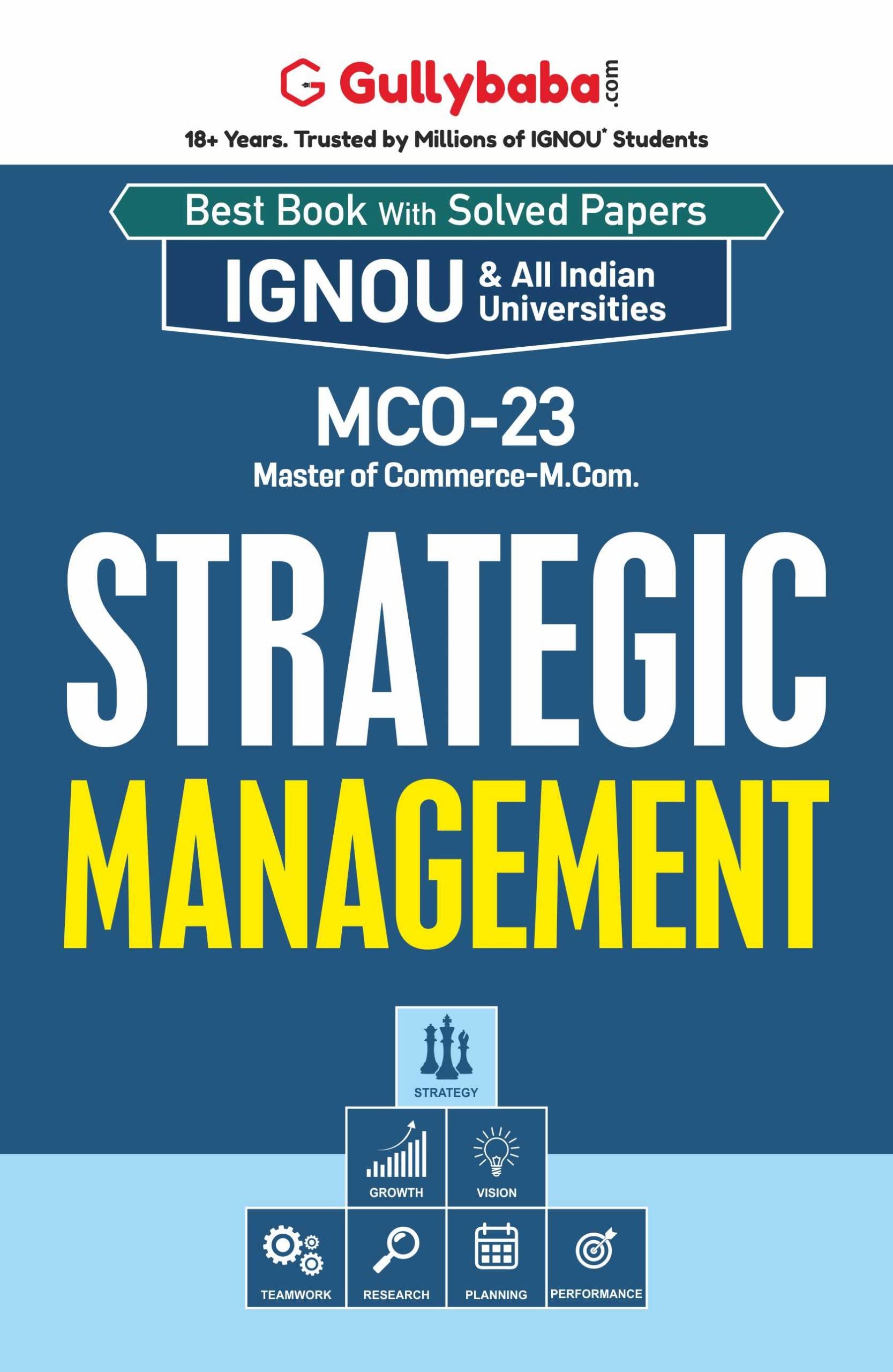 Gullybaba IGNOU MCOM (Revised) 2nd Sem MCO23 Strategic Management in English