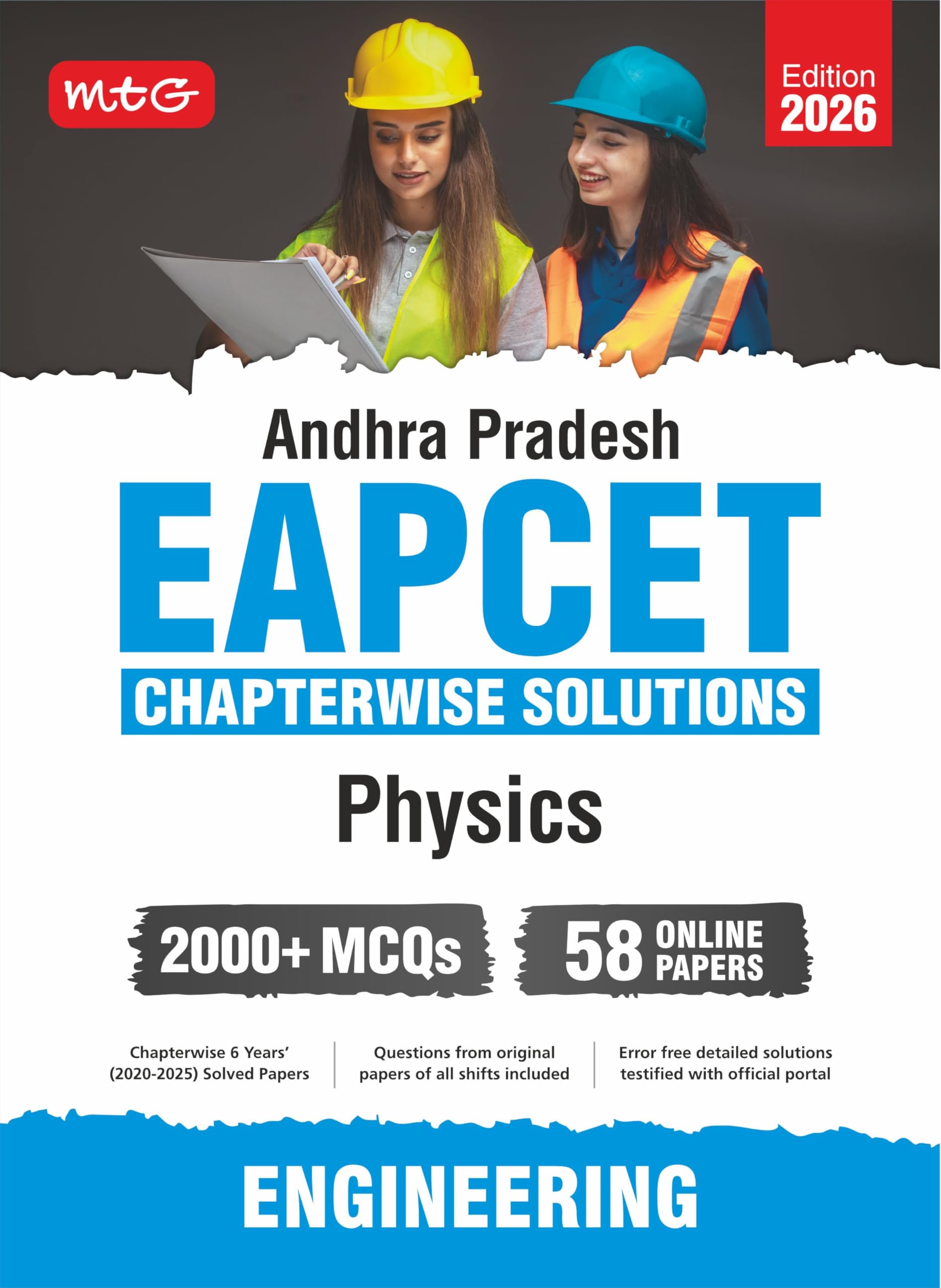 MTG Andhra Pradesh (20252020) EAPCET Chapterwise Previous Year Solved Question Papers Physics Book | 2000+ PYQs Question with 