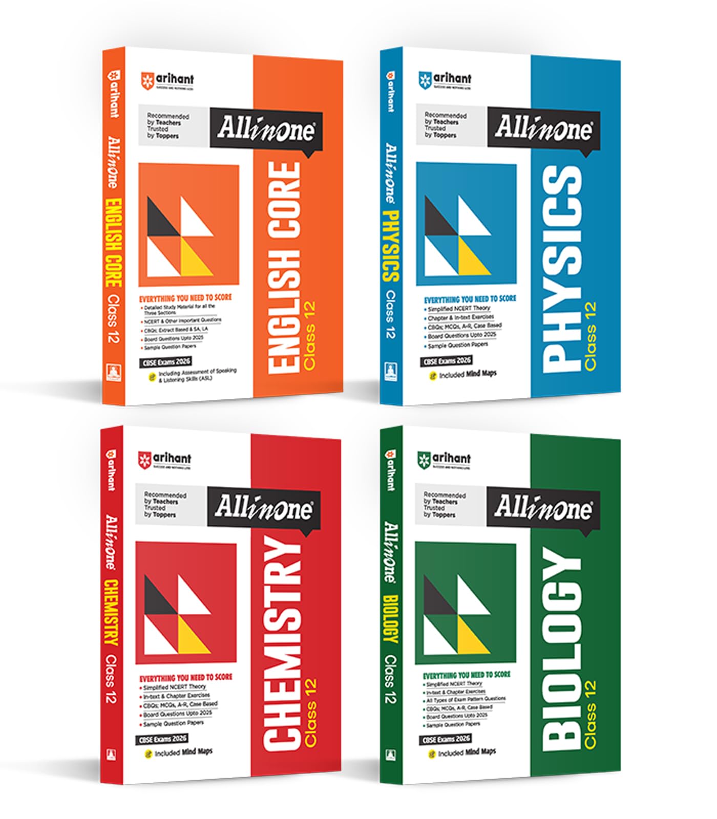 Arihant All In One Combo Class 12Th Physics, Chemistry, Biology, English Core Based On Latest Ncert For Cbse Exam 2025 26 (Set 
