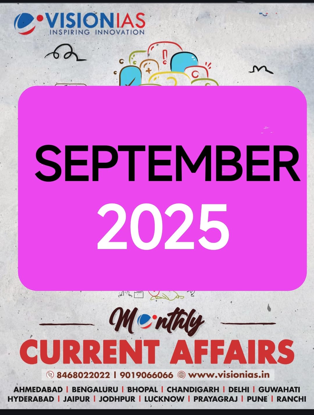 IAS Monthly Current Affairs Magazine, September 2025, nglish Medium black and white