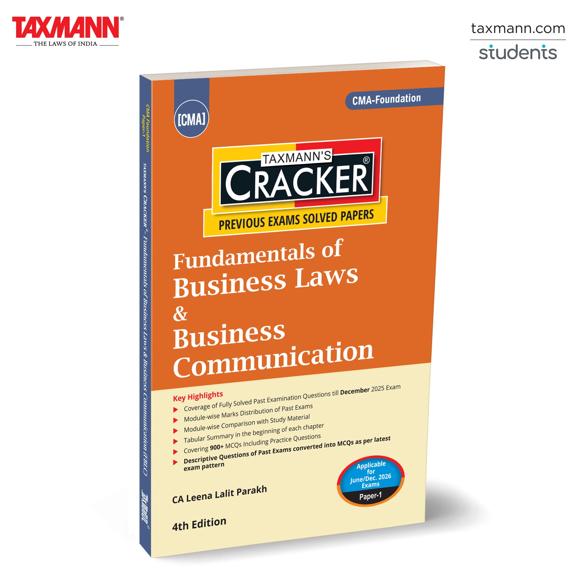 Taxmanns CRACKER for Fundamentals of Business Laws & Business Communication (Paper 1 | FBLC/Law)  Comprehensive | MCQfocused