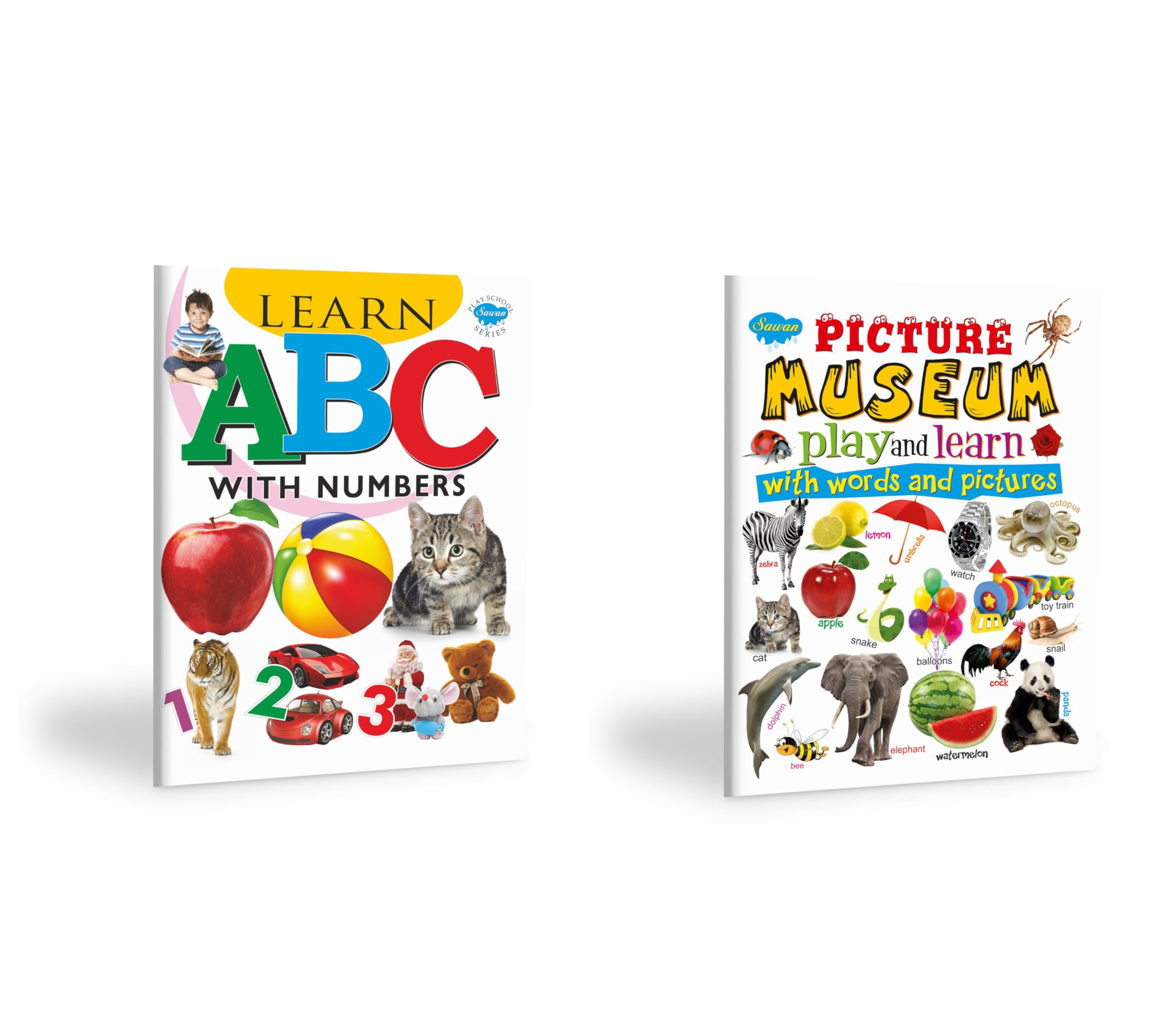 Set Of 2 Books | English Learning Books | Learn Abc With Numbers And Picture Museum