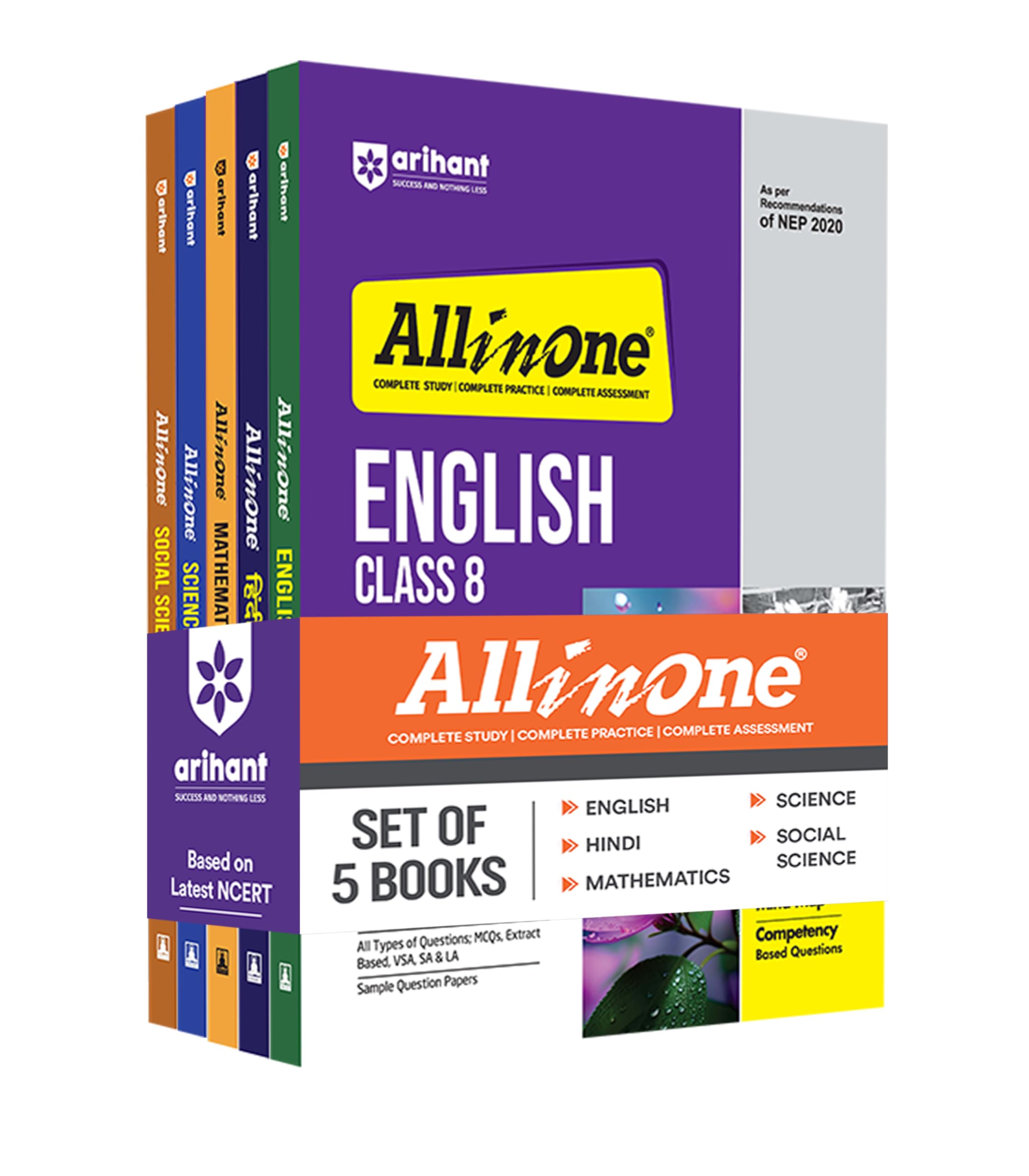 All In One Science, Social Science, Mathematics, English and Hindi Class 8th Based on Latest NCERT For CBSE Exams 2025 | Mind ma