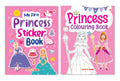 Activity books for Kids (Set of 2 Books)  Princess sticker and Colouring Activity Books  Age 2+  Gift to Children for Paintin