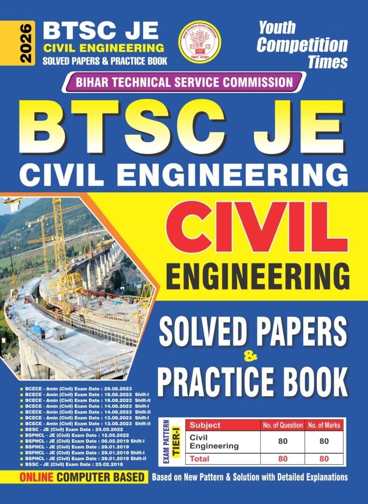 BTSC JE Civil Engineering Solved & Practice Book 2026 English Medium