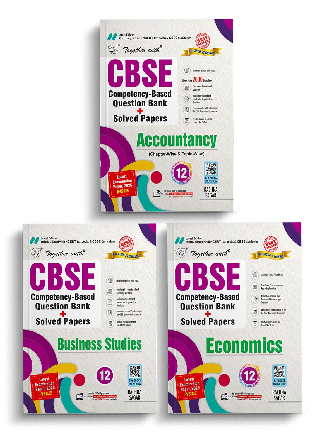 Together with Combo of CBSE Question Bank Class 12 Accounts, Business Studies & Economics 202627| Commerce Combo of 3 Books wit