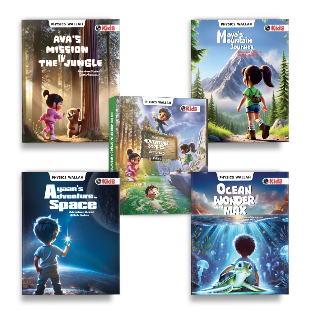 Set Of 5 Adventure Story Books For Kids Ages 25 Years, ThemeBased Stories With Stickers & Fun Activities, Learning Activity Se