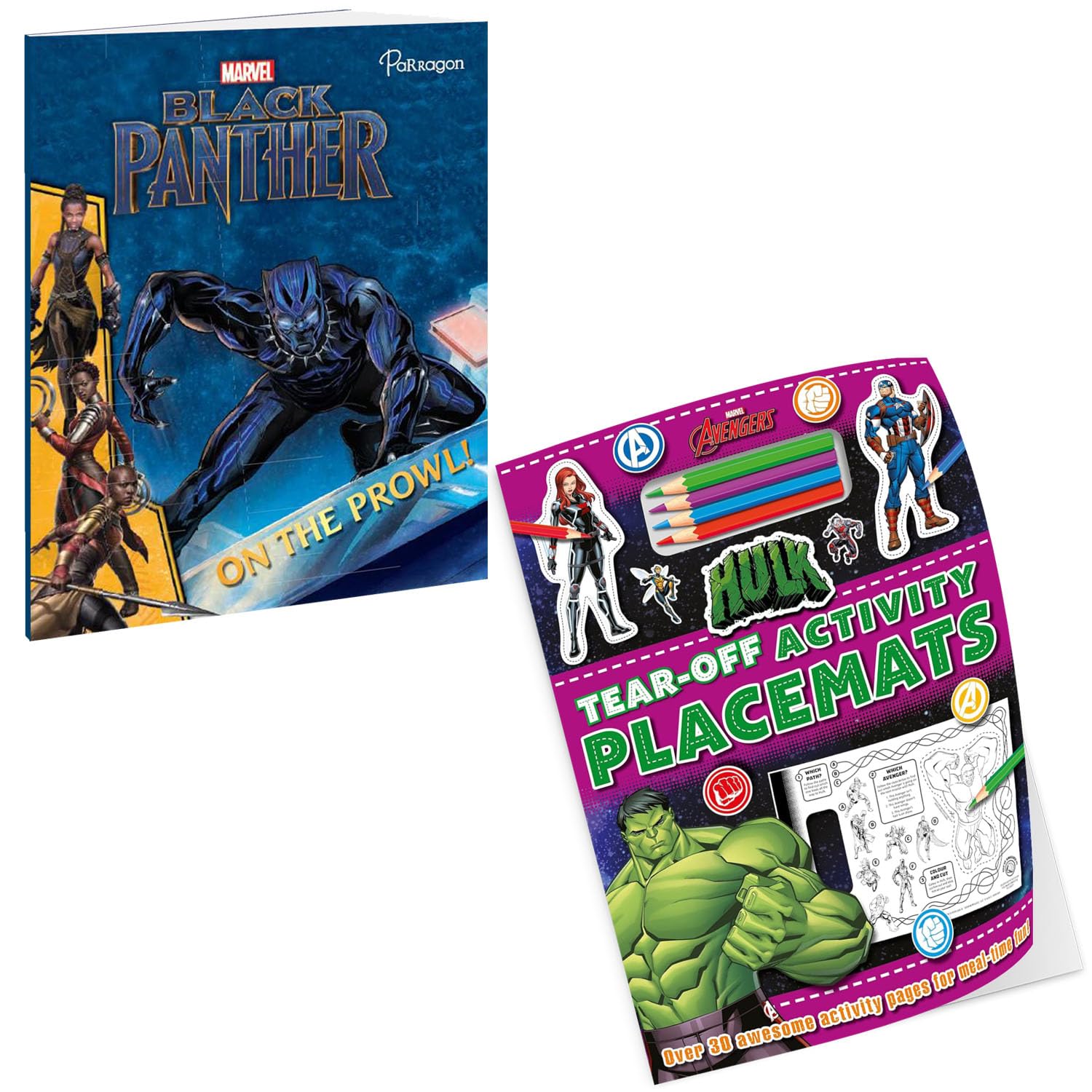 Marvel Black Panther Story and Marvel Hulk Activity Pack of 2 Books | Books for 6 to 8 Year Old Kids