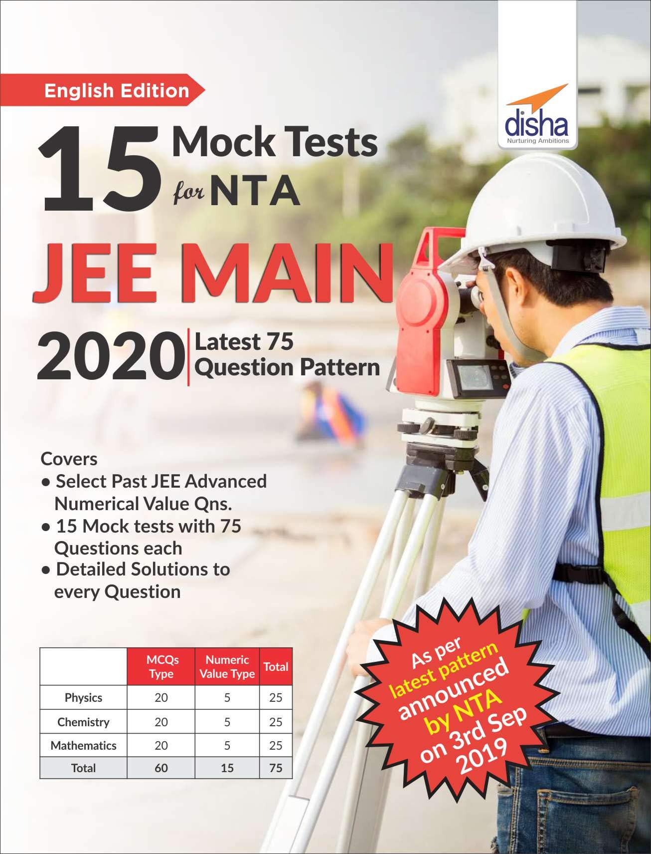 15 Mock Tests For Nta Jee Main 2020  Latest 75 Question Pattern