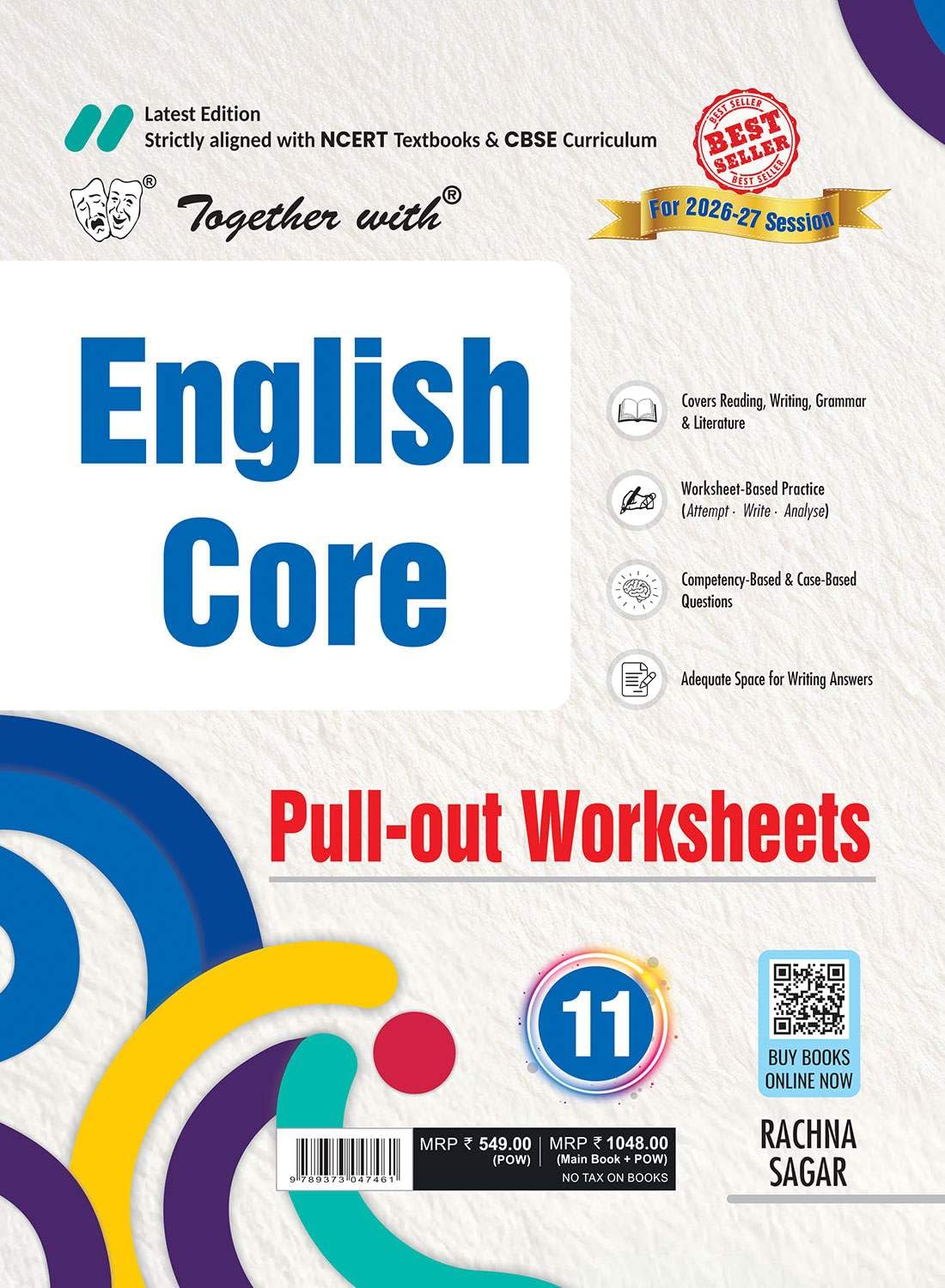 Together with CBSE Question Bank Class 11 English Core POW 202627 with Competency & Case based Questions for Worksheet based Pr