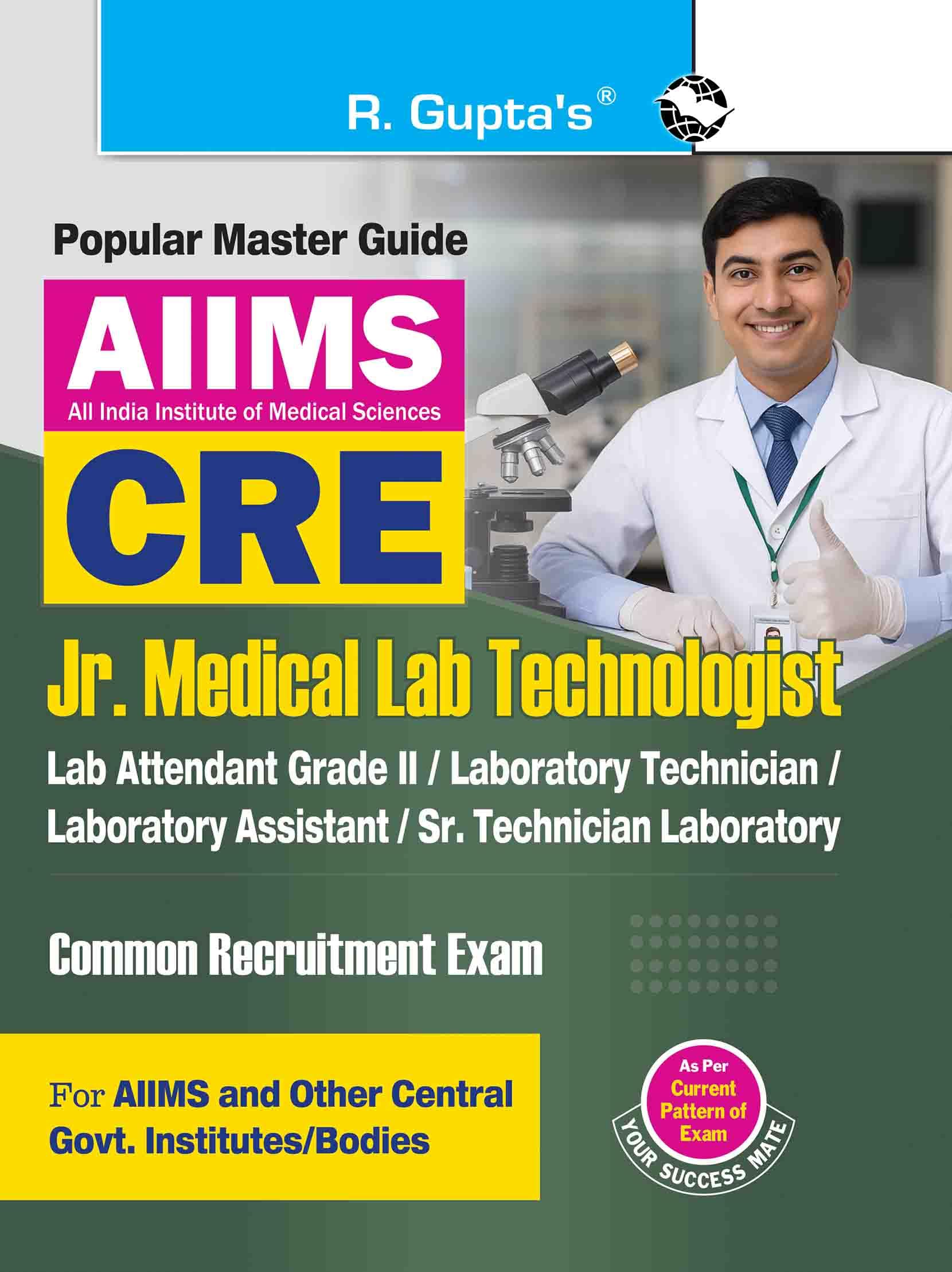 AIIMSCRE: Jr. Medical Lab Technologist/Lab Attendant (Gr. II); Laboratory Technician/Assistant; Sr. Technician Laboratory Recru