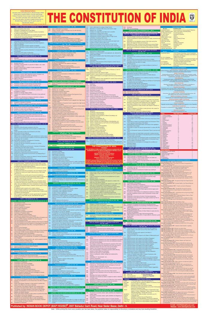 The Constitution Of India (English) (Size 58 X 91 Cms)|Laminated Both Sides