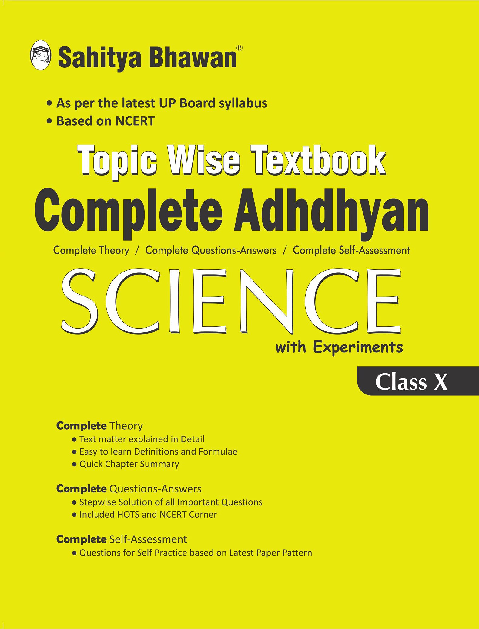 Sahitya Bhawan Complete Adhdhyan Class 10 Science Topic wise Textbook based on NCERT for UP Board, other state boards, CBSE and 