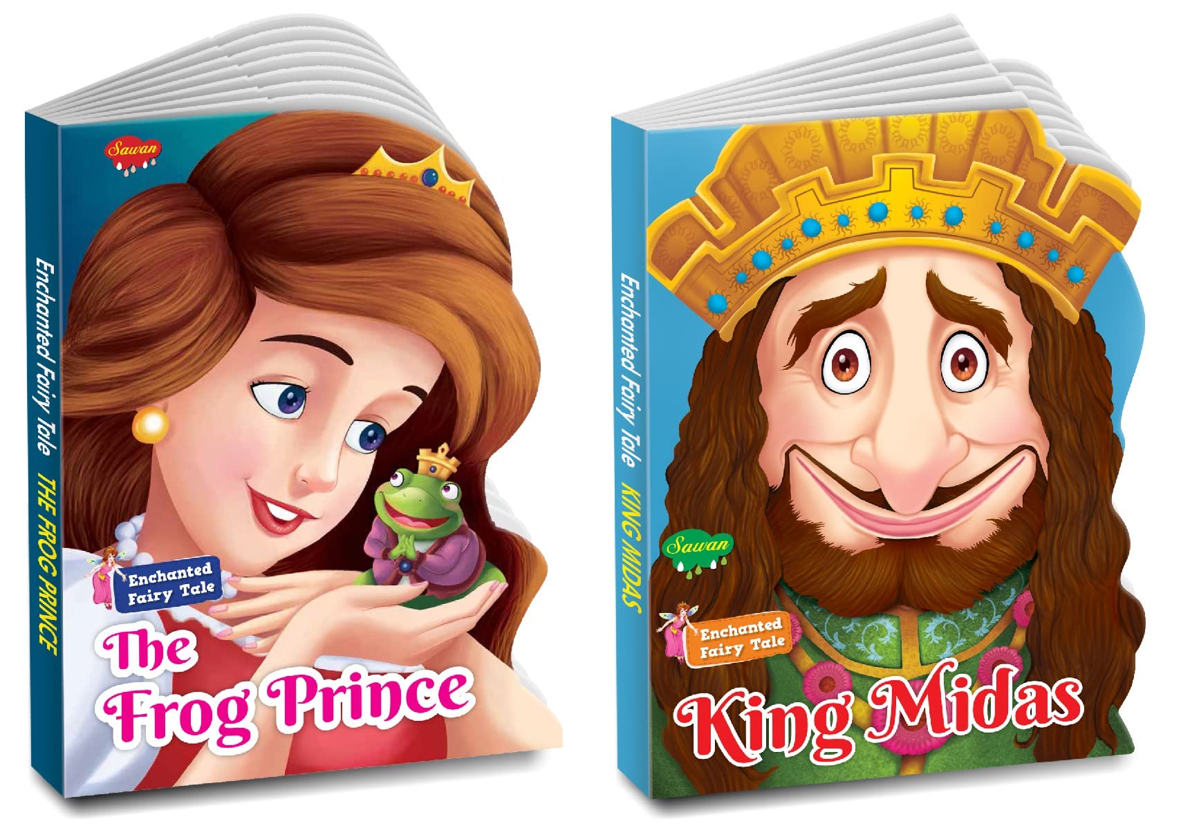 Sawan Enchanted Fairy Tale Story Books | Pack Of 2 Books | Cut Out Die Cut Shape Books (V10)