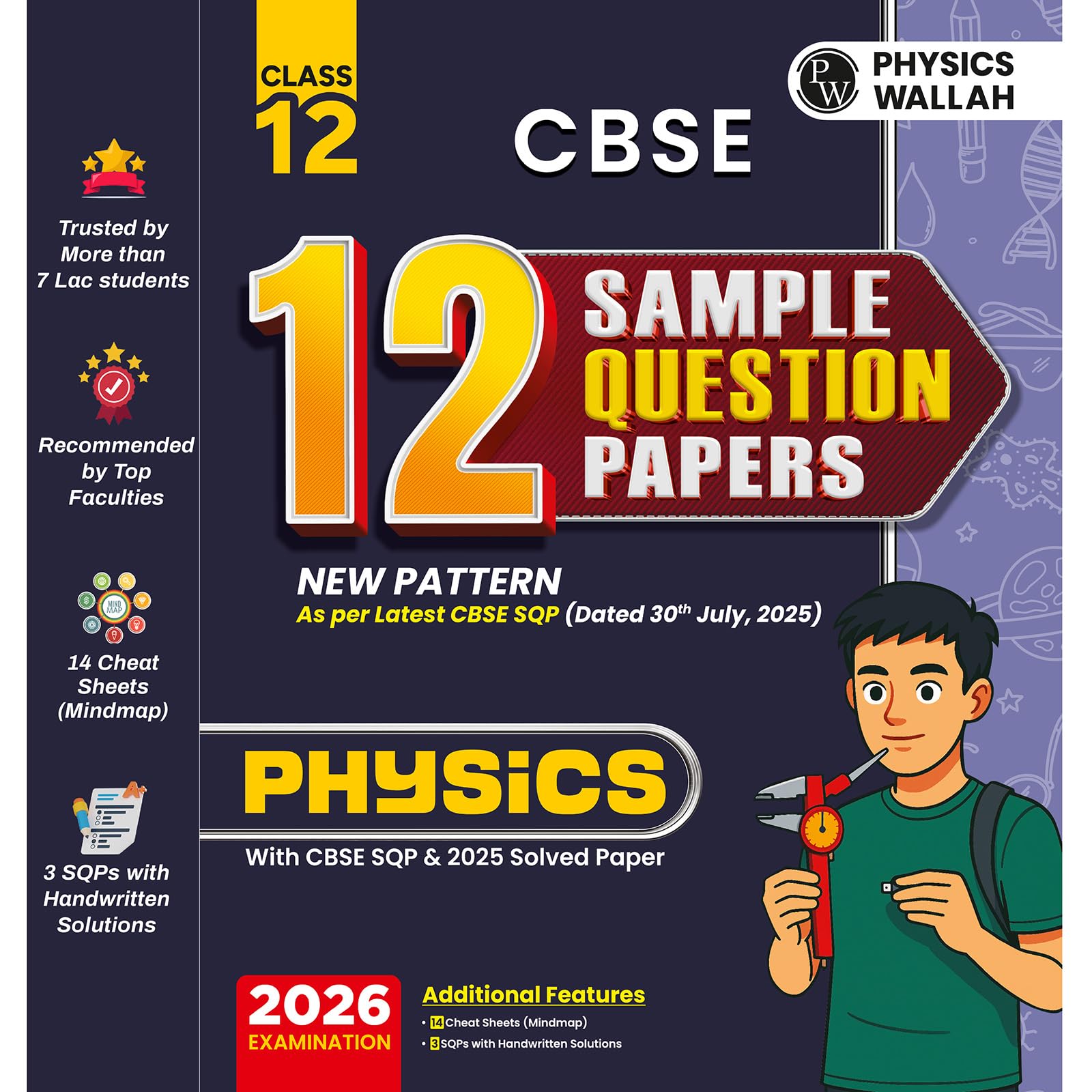 Pw Cbse Class 12 Sample Papers PhysicsFor 2025  2026 Board Exam | 15 NewPattern Papers Per Subject + 111 Most Probable Questio