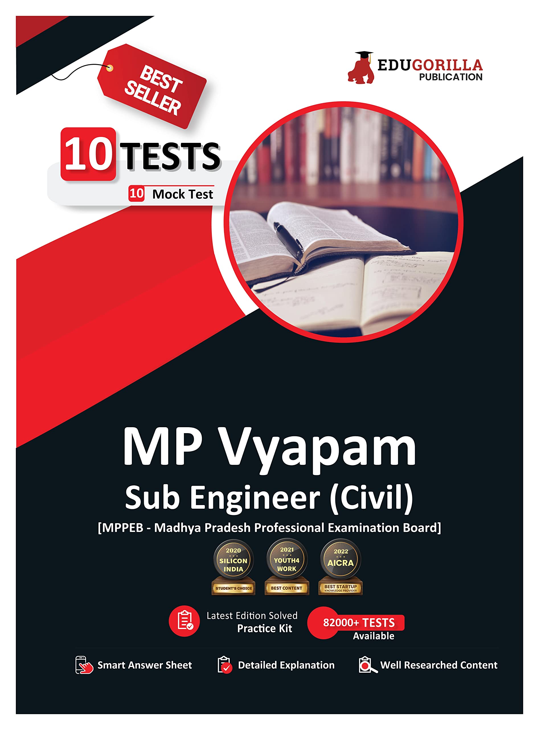 Mppeb Sub Engineer Civil Exam 2024 (Madhya Pradesh Vyapam)  10 Full Length Mock Tests (2000 Solved Objective Questions) With Fr