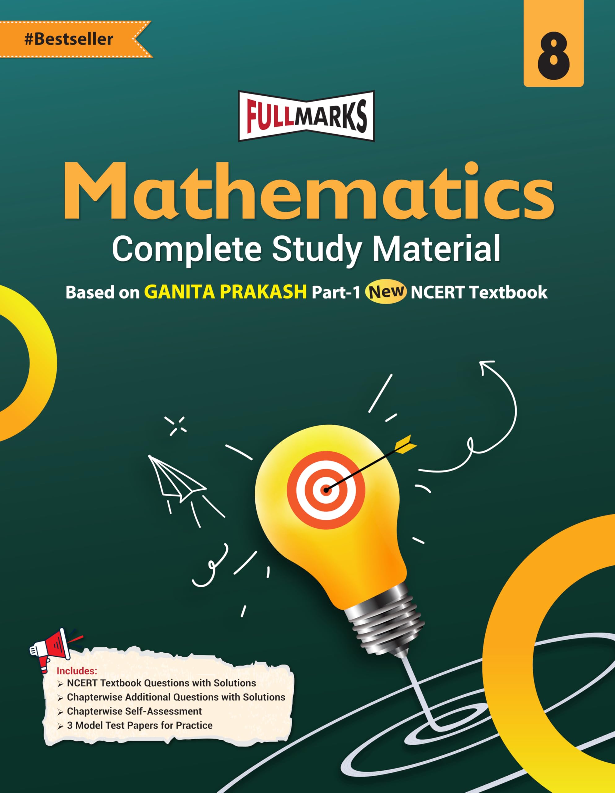 Full Marks Mathematics Ganita Prakash Part1 Class 8 Complete Study Material  For Cbse 2026 Exams | New Edition As Per Latest Nc