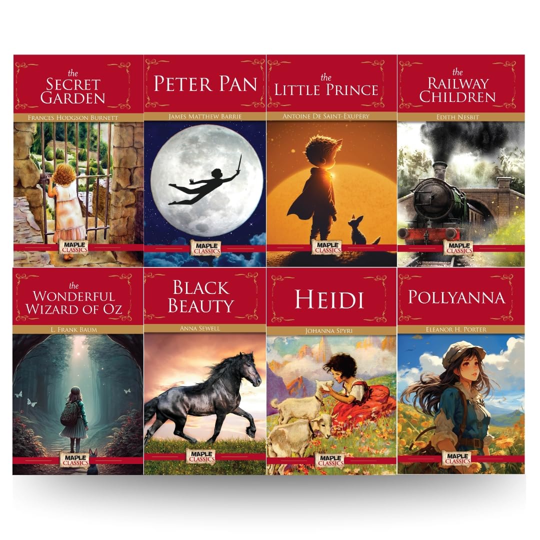 Best of Childrens Classics (Set of 8 Books)  Gift Set for Kids  Peter Pan, Heidi, The Wonderful Wizard of OZ, The Railway Chil