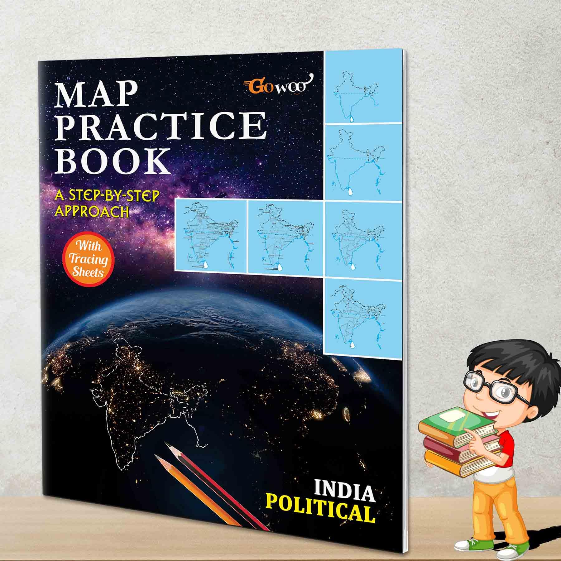 INDIA POLITICAL  MAP PRACTICE BOOK | Discover India: Political Map Practice Guide