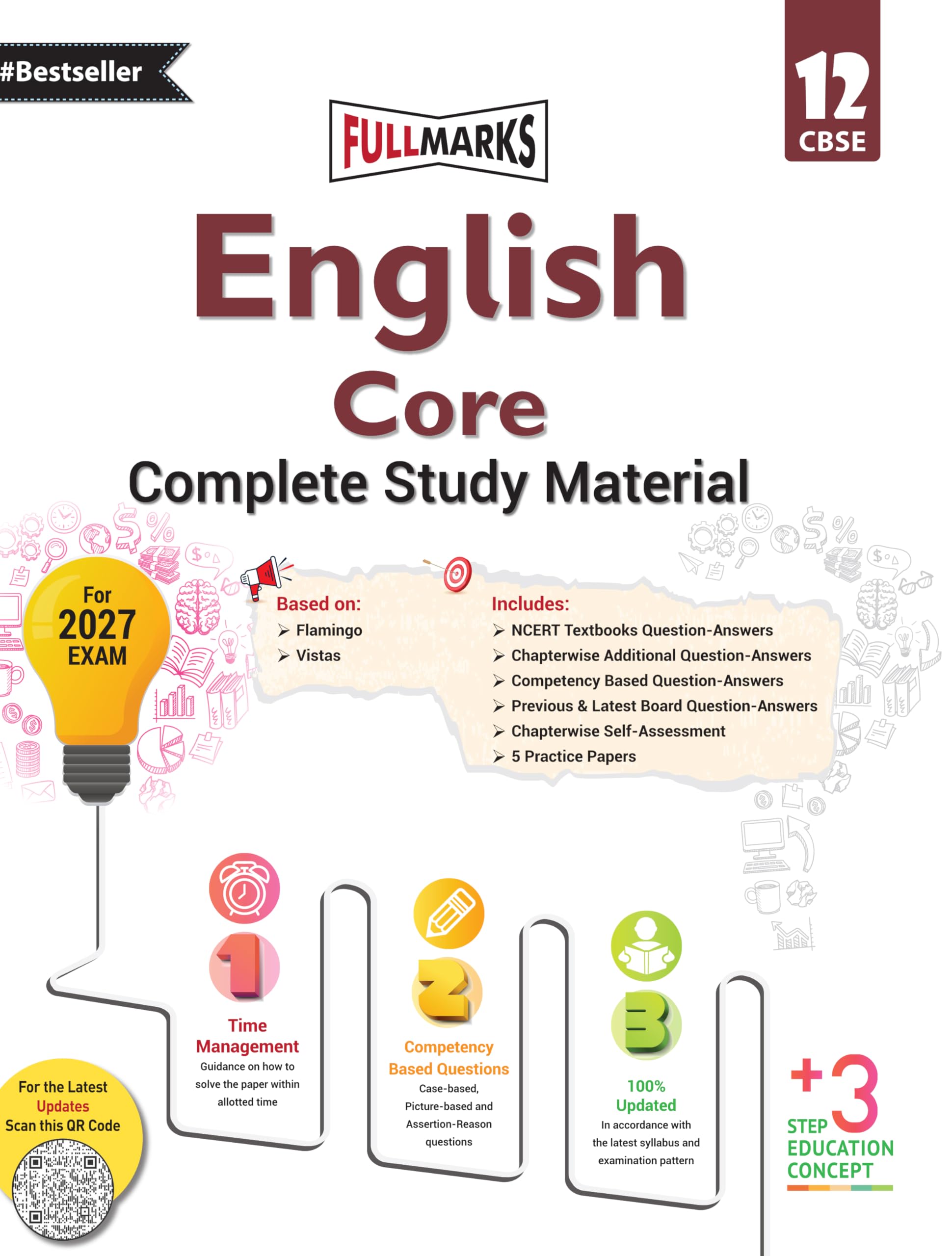 Full Marks English Core Complete Study Material Class 12 | Based on Flamingo, Vistas | Includes Chapterwise Summary, Solved Q/A,