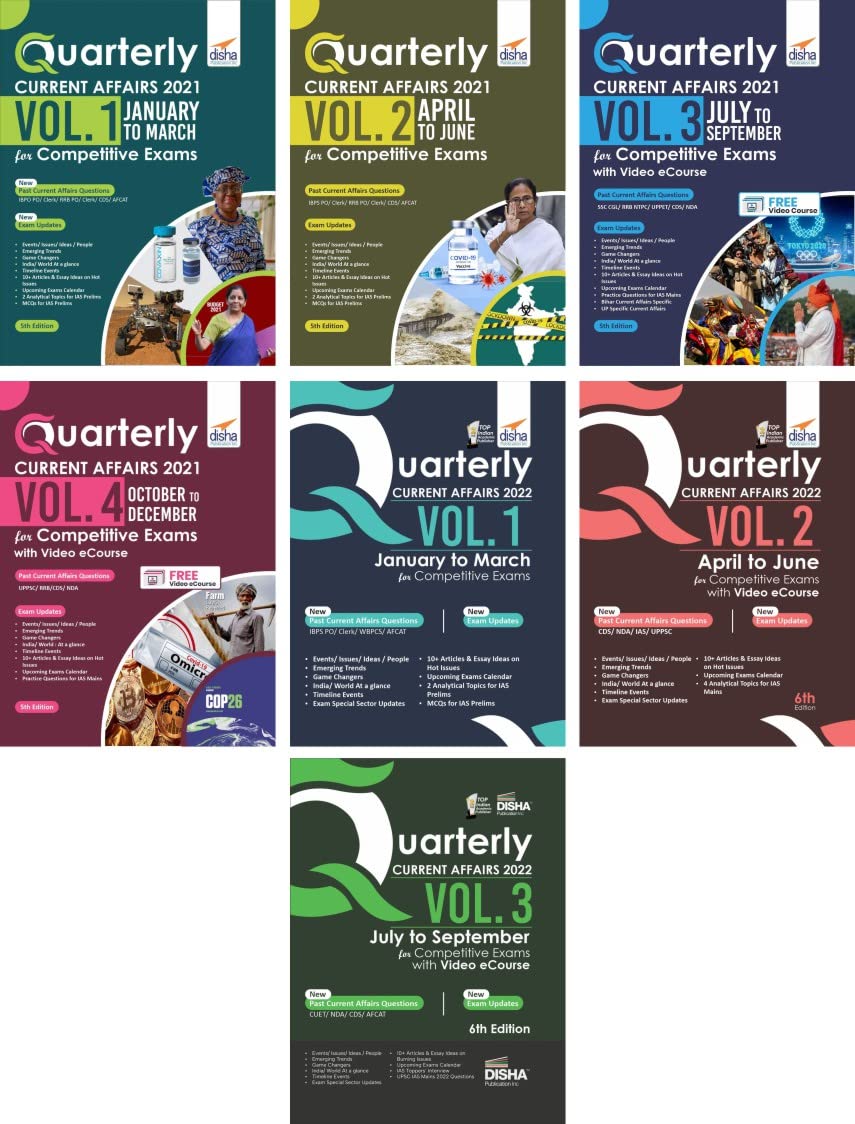 2022 & 2021 Current Affairs Analysis For Competitive Exams (Set Of 7 Quarterly  January 2021 To September 2022) | Highly Useful