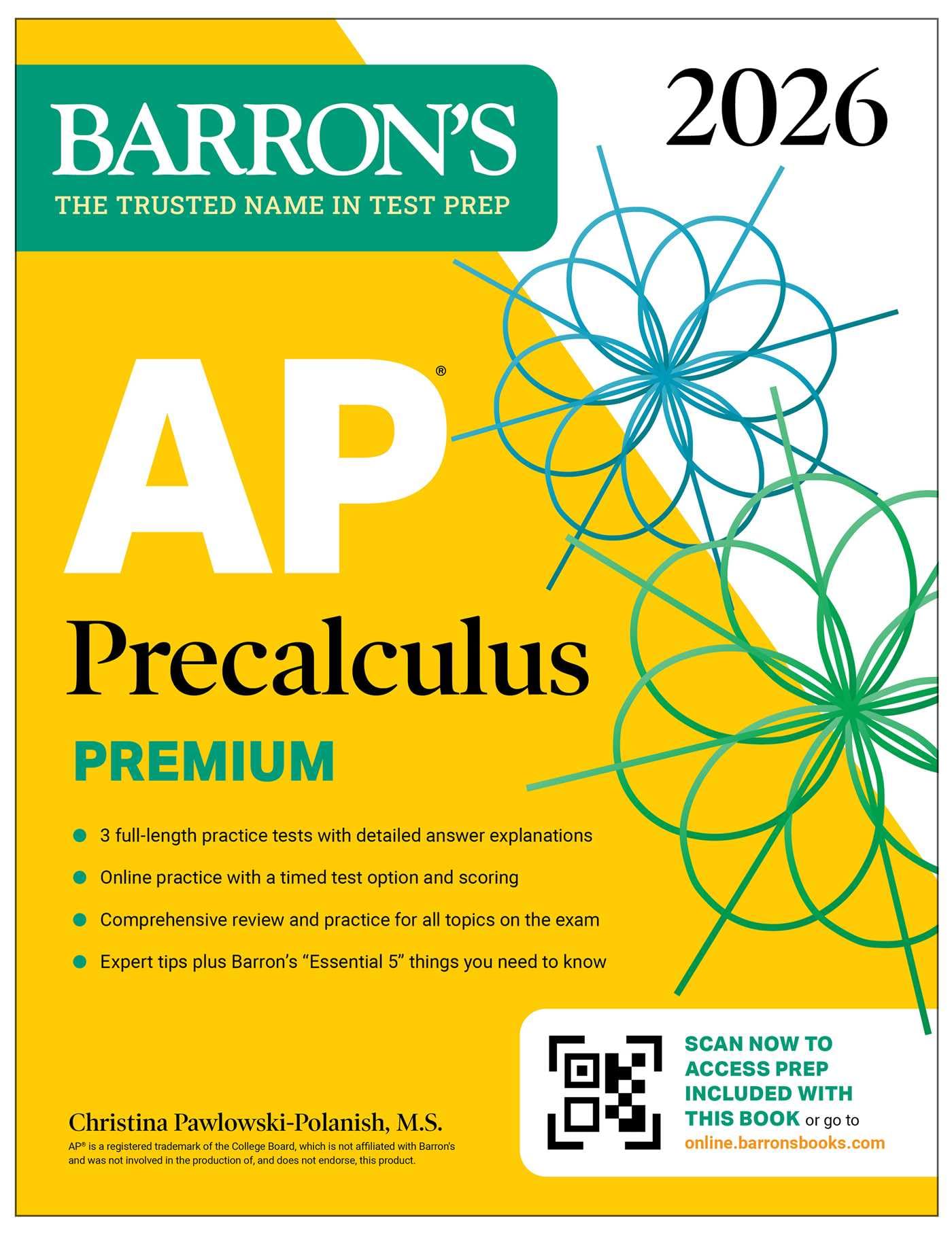 AP Precalculus Premium, 2026: Prep Book with 3 Practice Tests + Comprehensive Review + Online Practice (Barrons AP Prep)