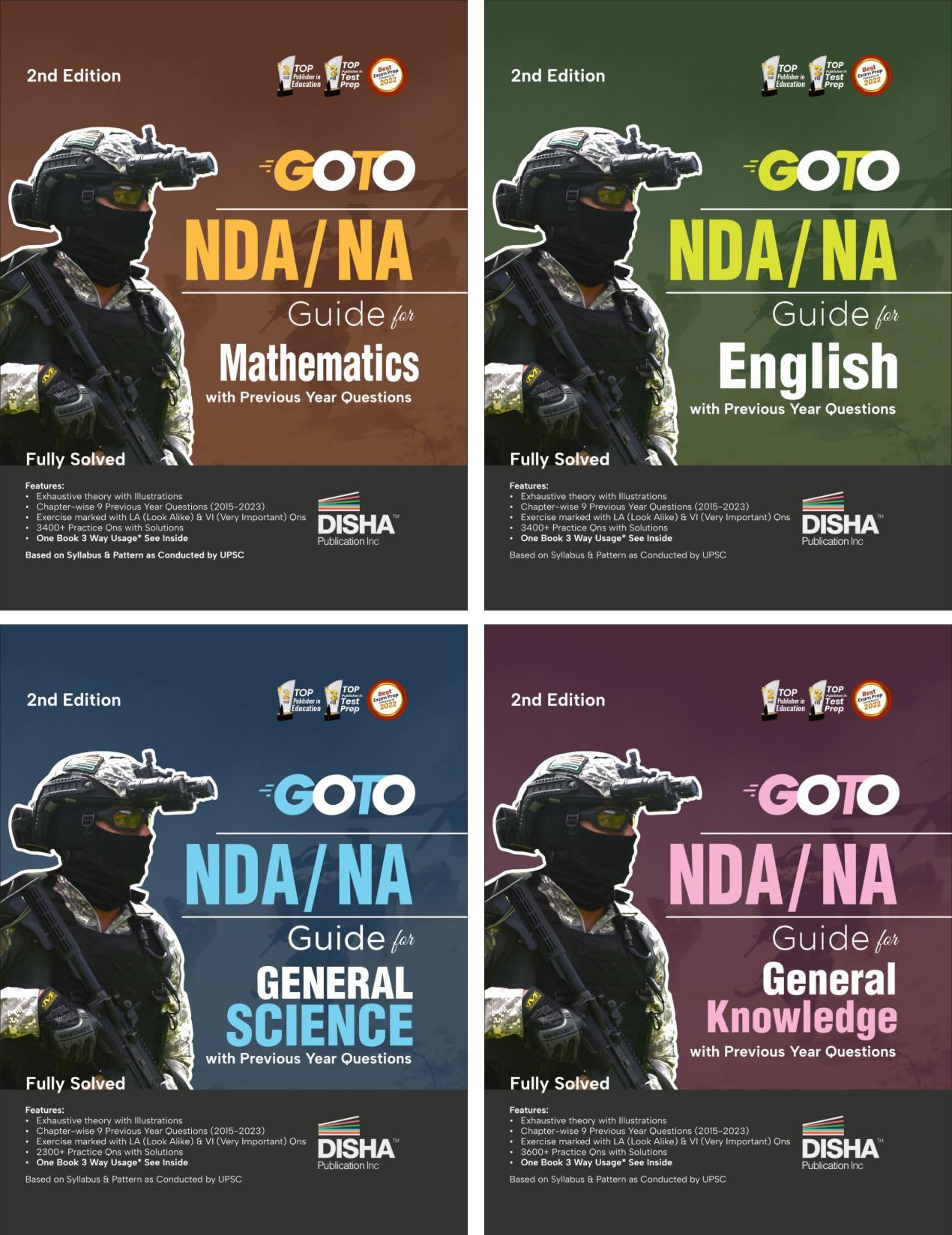 Disha Goto Nda/ Na Study Package For Mathematics, English, General Knowledge & Science | Previous Year Solved Paper Book With Th