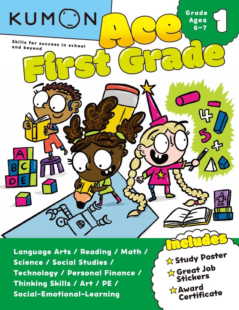 Kumon Ace First GradeIncludes Study Poster, Stickers and Award Certificate