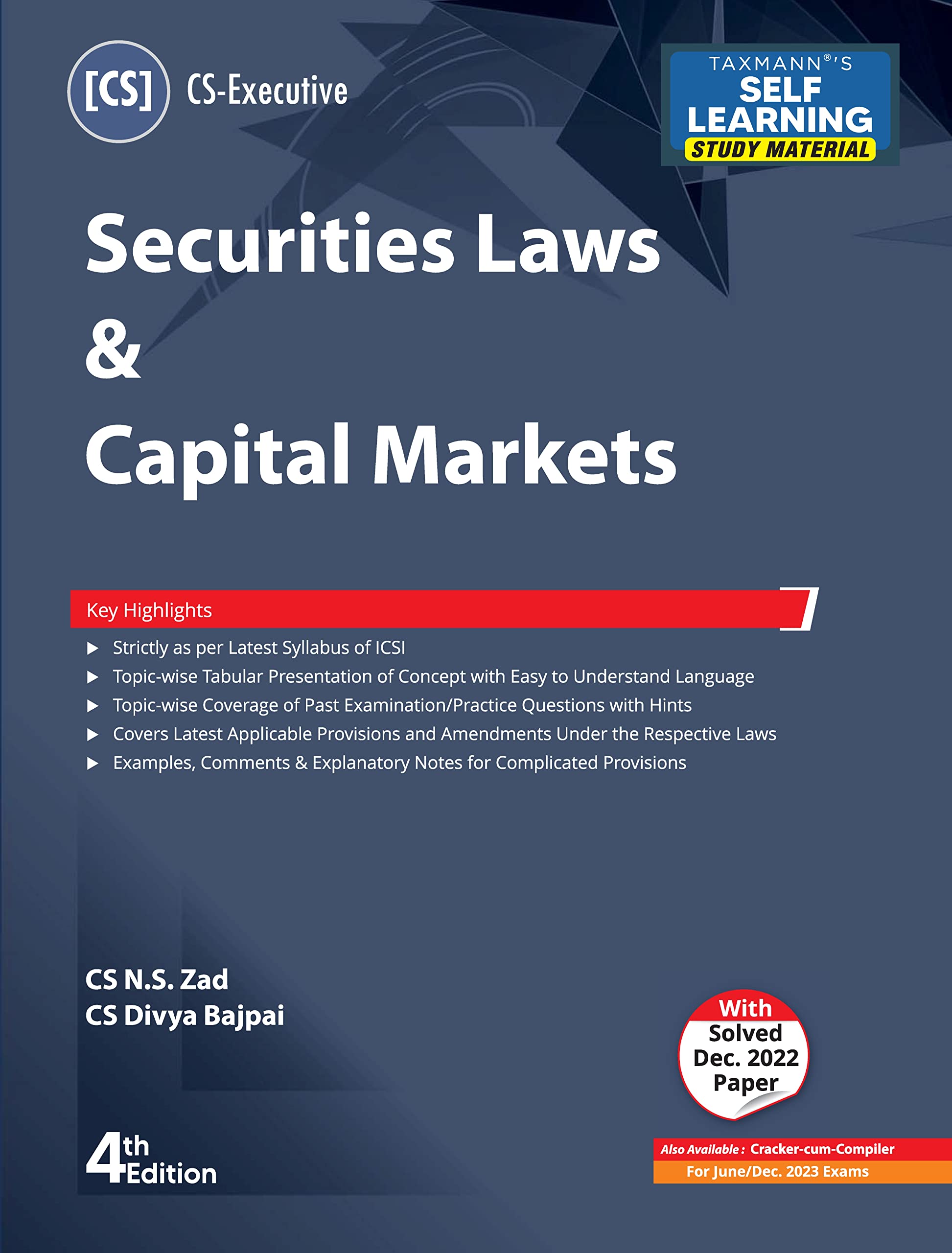Taxmanns Securities Laws & Capital Markets (Paper 6 | SLCM)  Updated & amended study material in simple/concise language | su
