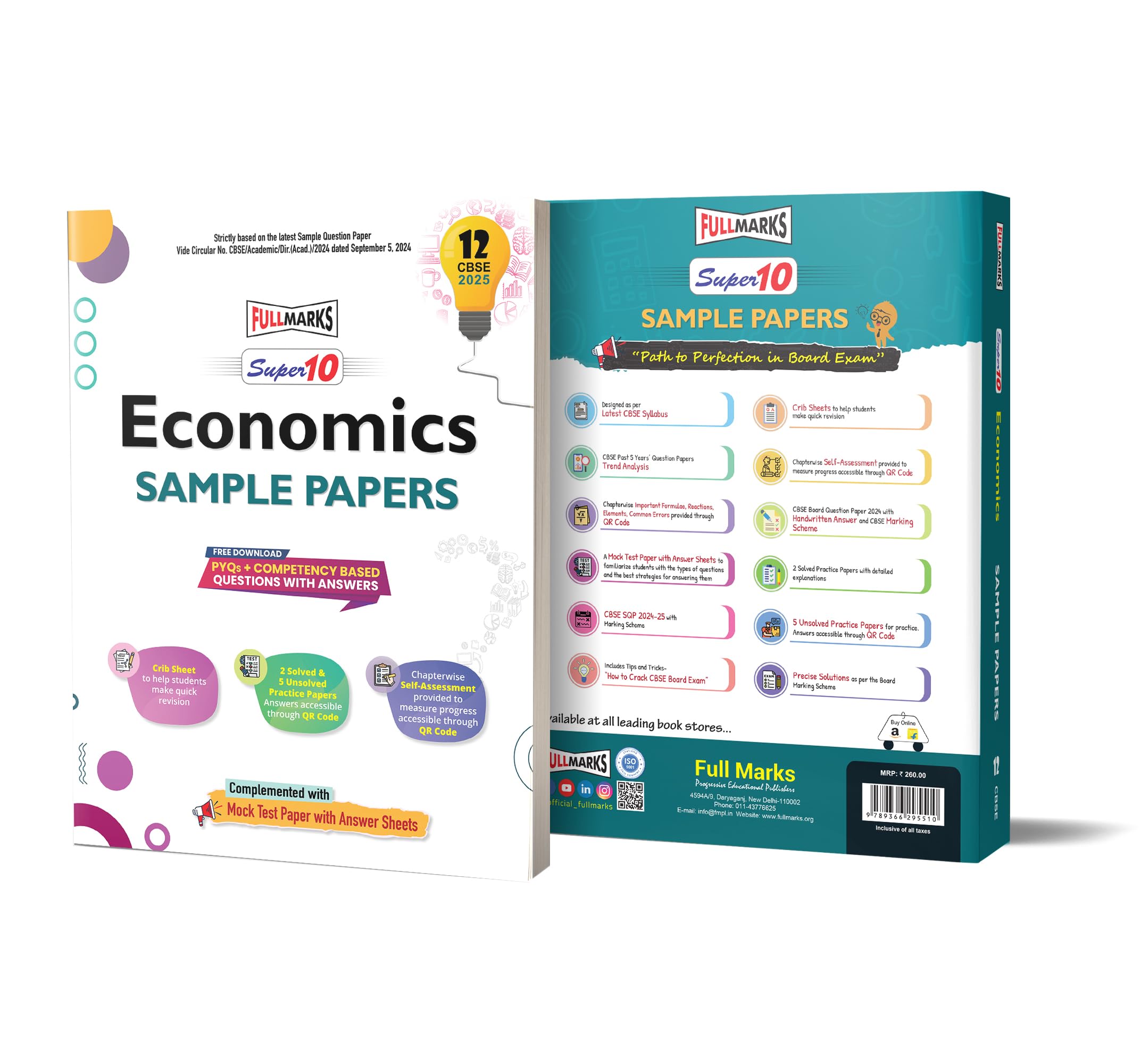 Full Marks Super 10 Cbse Board Sample Question Papers For Class 12 Economics For 2025 Exams | Pyqs + Competency Based Questions 
