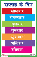 Saptah Ke Din Hindi Weekdays  Thick Laminated Primary Chart