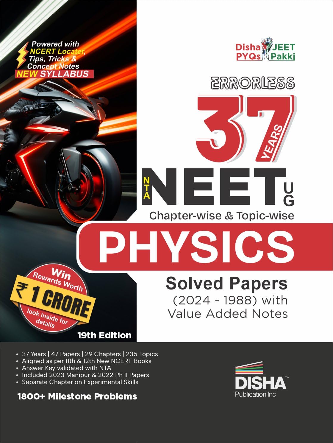 Errorless 37 Years Nta Neet (Ug) ChapterWise & TopicWise Physics Solved Papers (2024  1988) With Value Added Notes 19Th Editi