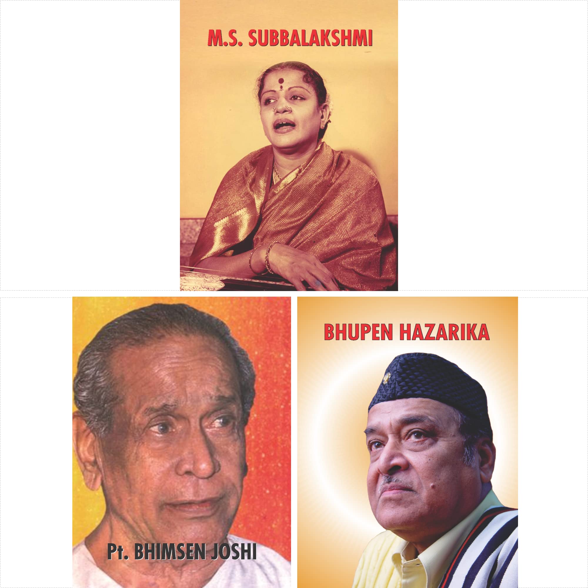 Great Indian Singer Biographies for Children (Set of 3 Children 2 Color Books) [Pandit Bhimsen Joshi + M.S. Subbalakshmi + Bhupe