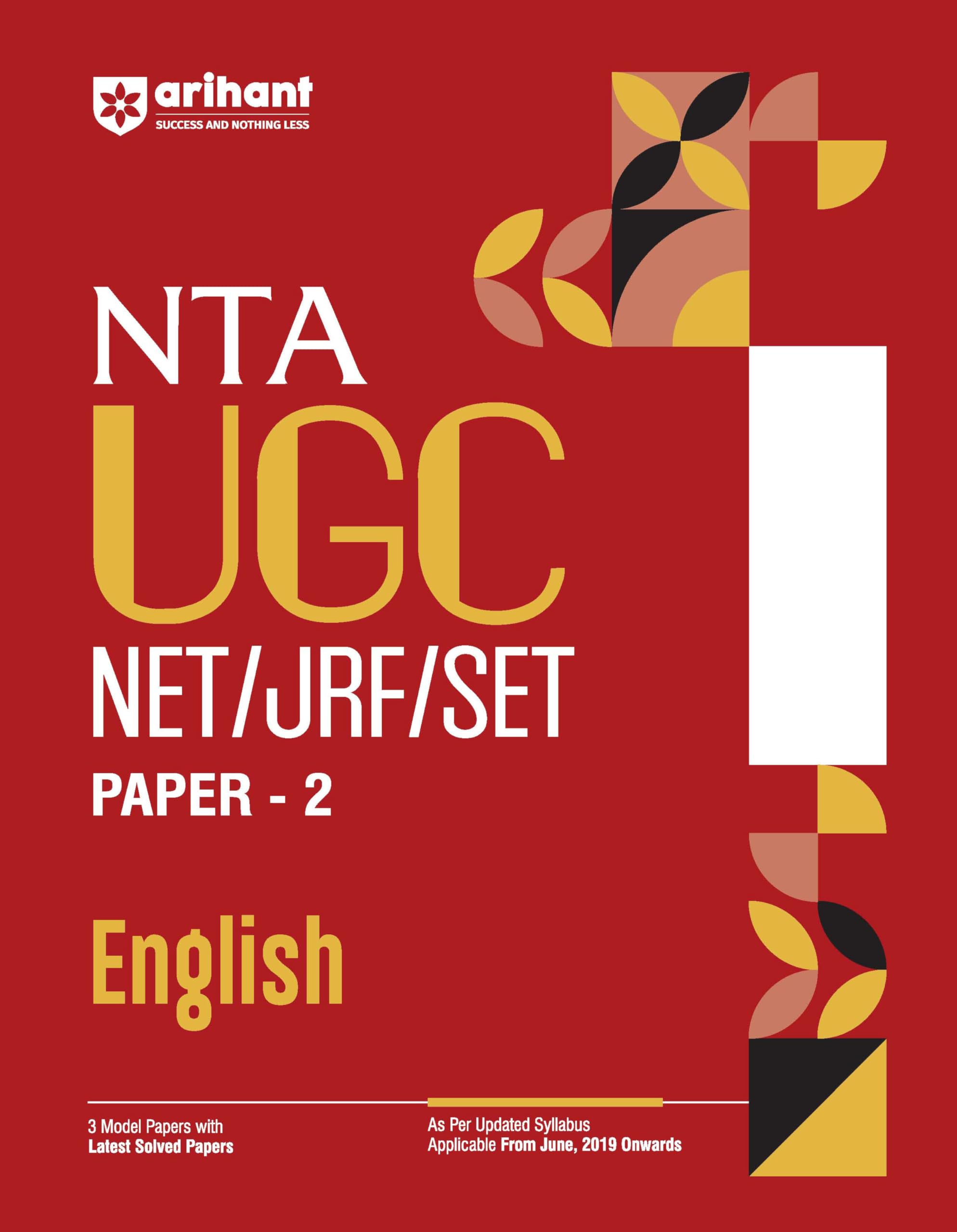 Arihant NTA UGC NET/ JRF/ SET PAPER2 English | As per updated syllabus | 3 Model Papers with latest solved papers