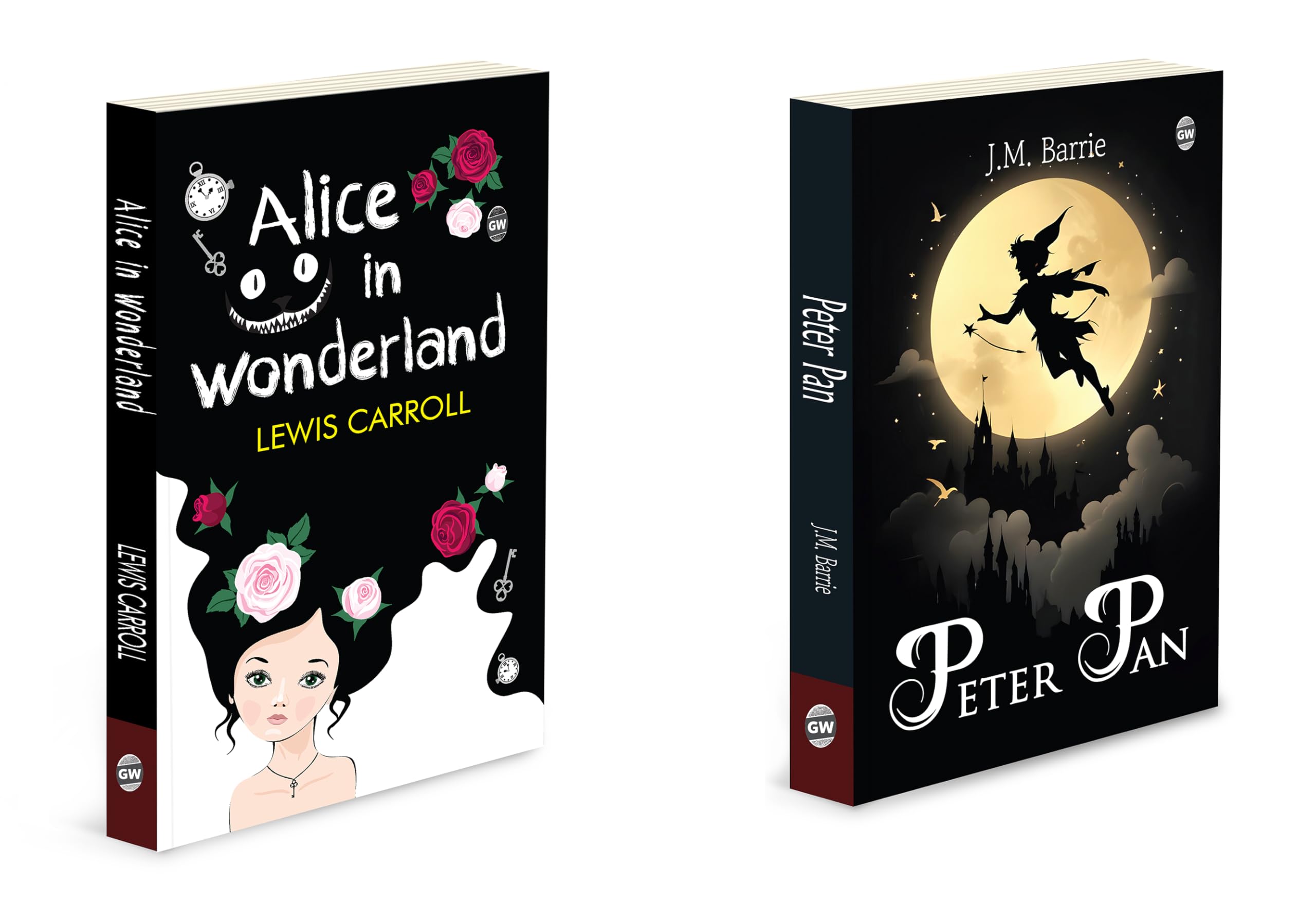Alice in Wonderland and Peter Pan : Mixed Bestseller Collection, Classic stories for young learners, Two in one fantasy classic